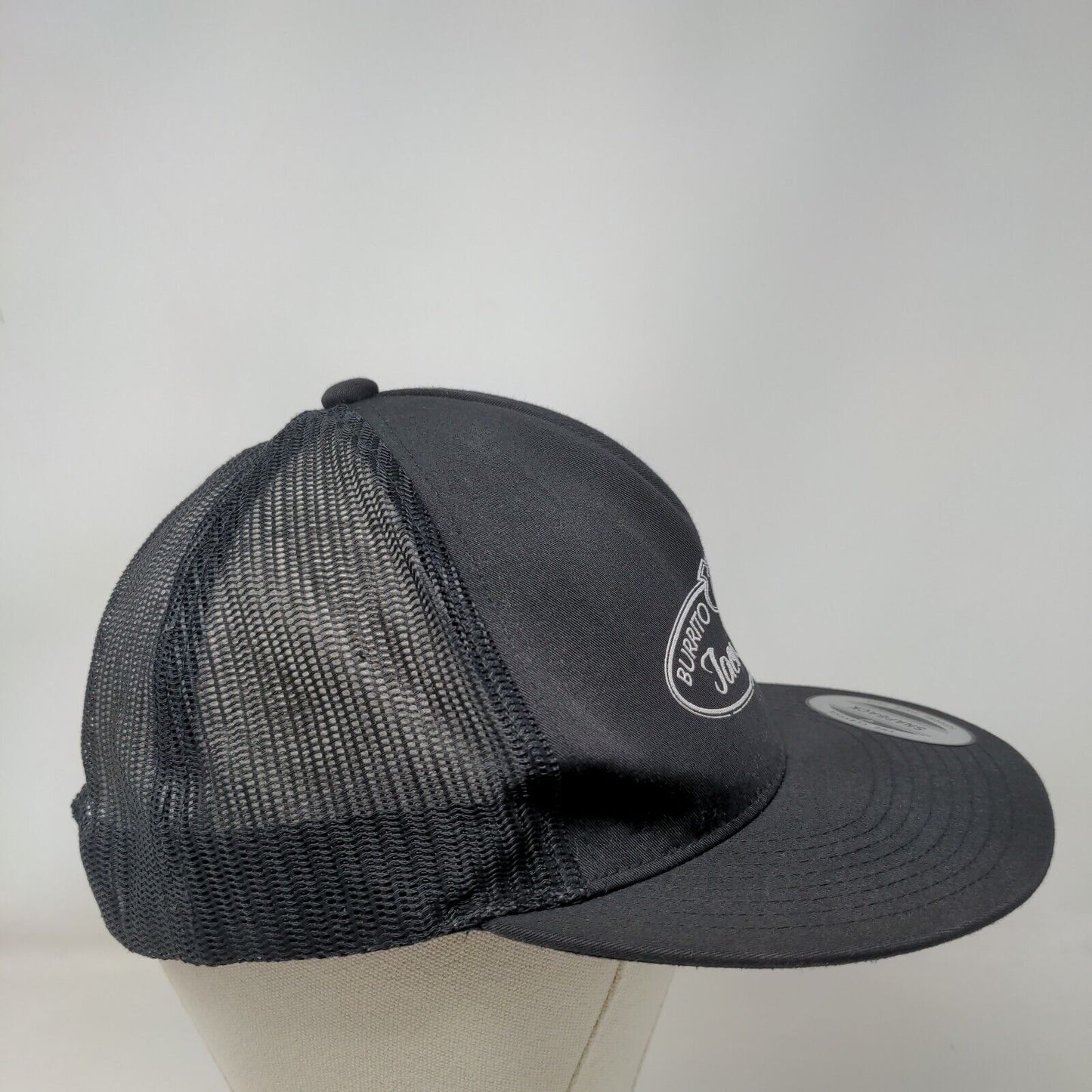 A1A Burrito Works Taco Shop Snapback Trucker Hat Black One Size Mesh Back