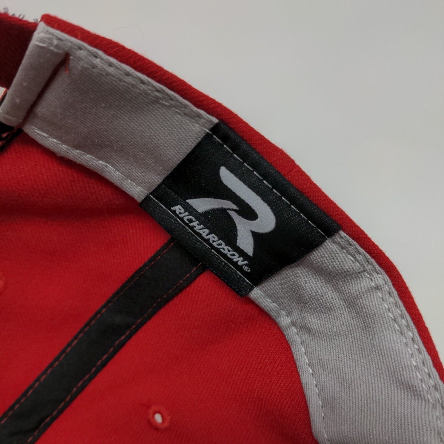 M Strapback Hat Red Medium-Large Embroidered Richardson Pro 514