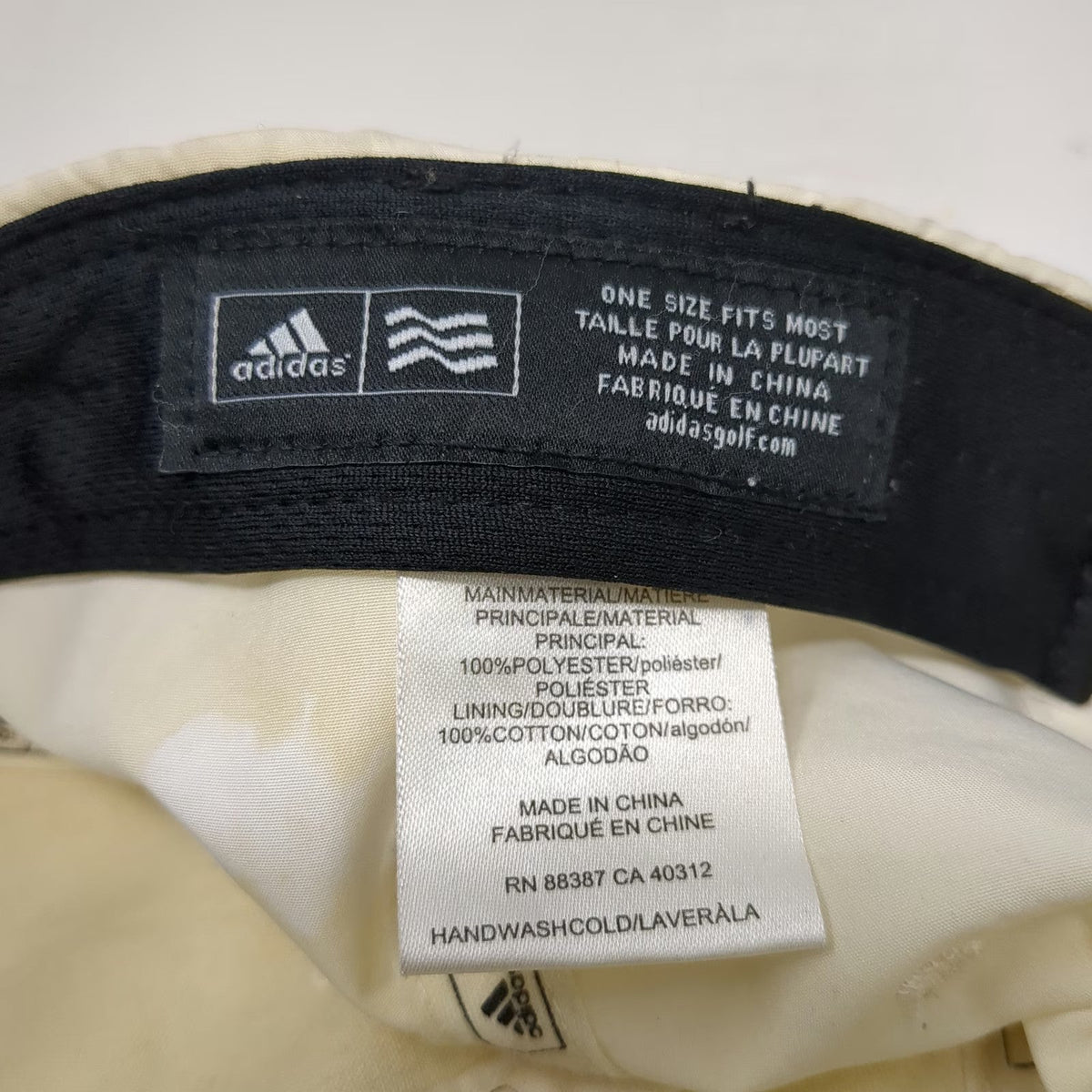 Adidas Baseball Cap Beige One Size Slideback Redhawk Logo Embroidery Golf Hat