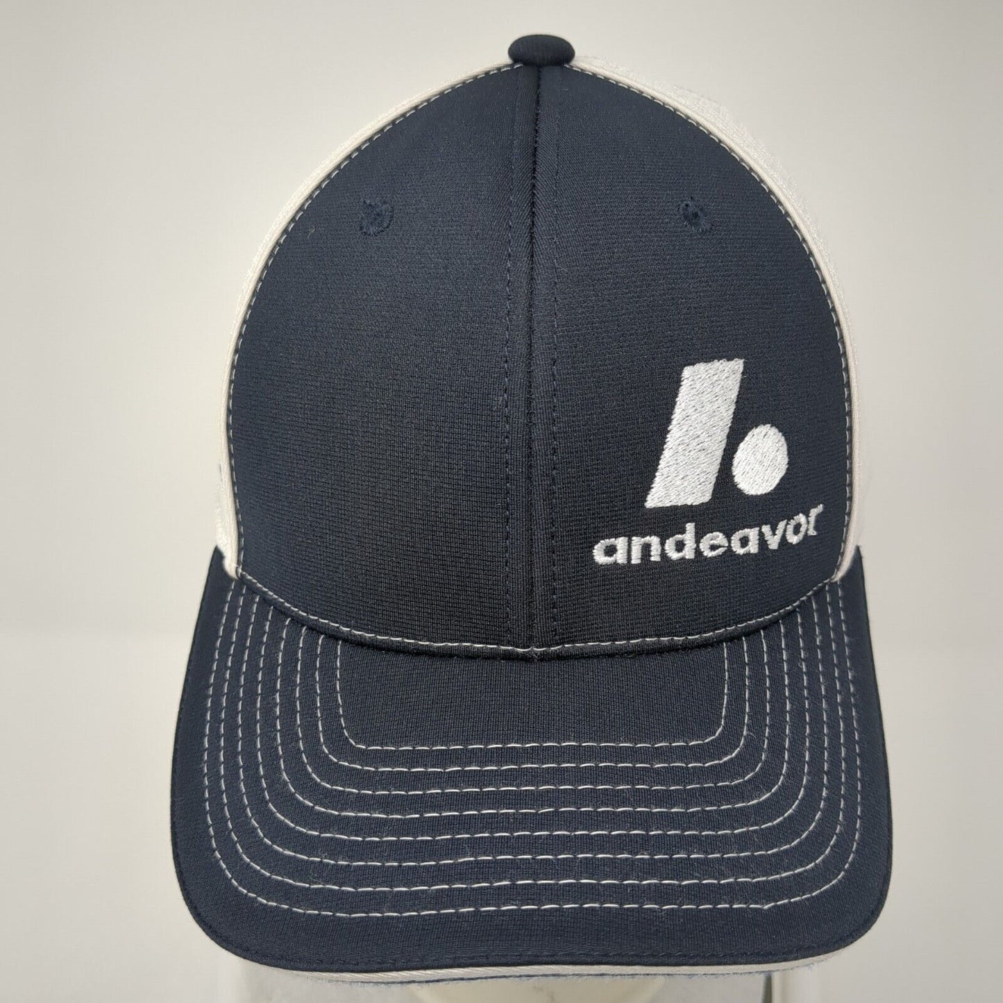 Andeavor 24 Hour Emergency 811 Fitted Trucker Hat Blue L/XL Mesh Richardson