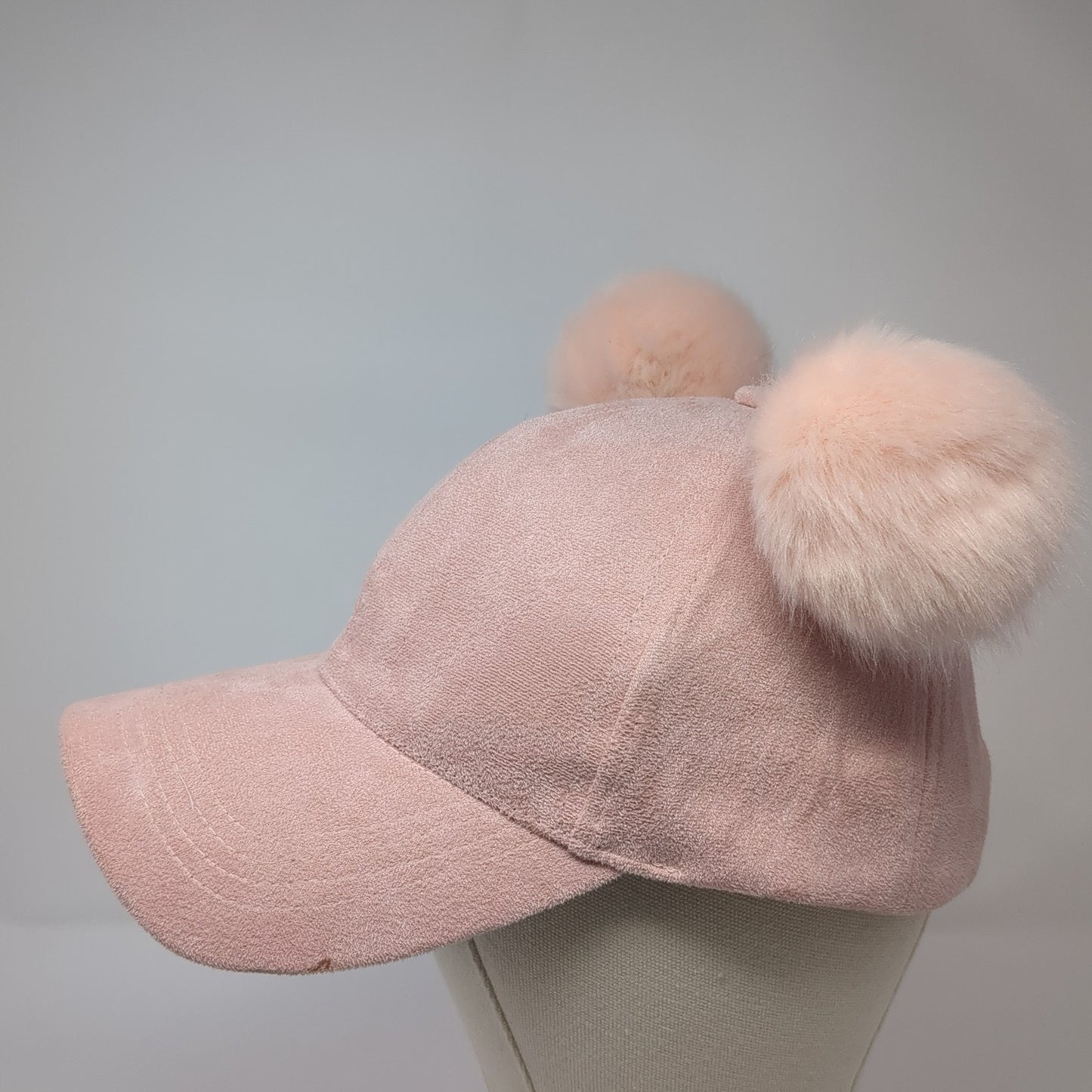 David And Young Strapback Pom Pom Hat Pink One Size Adjustable Blank