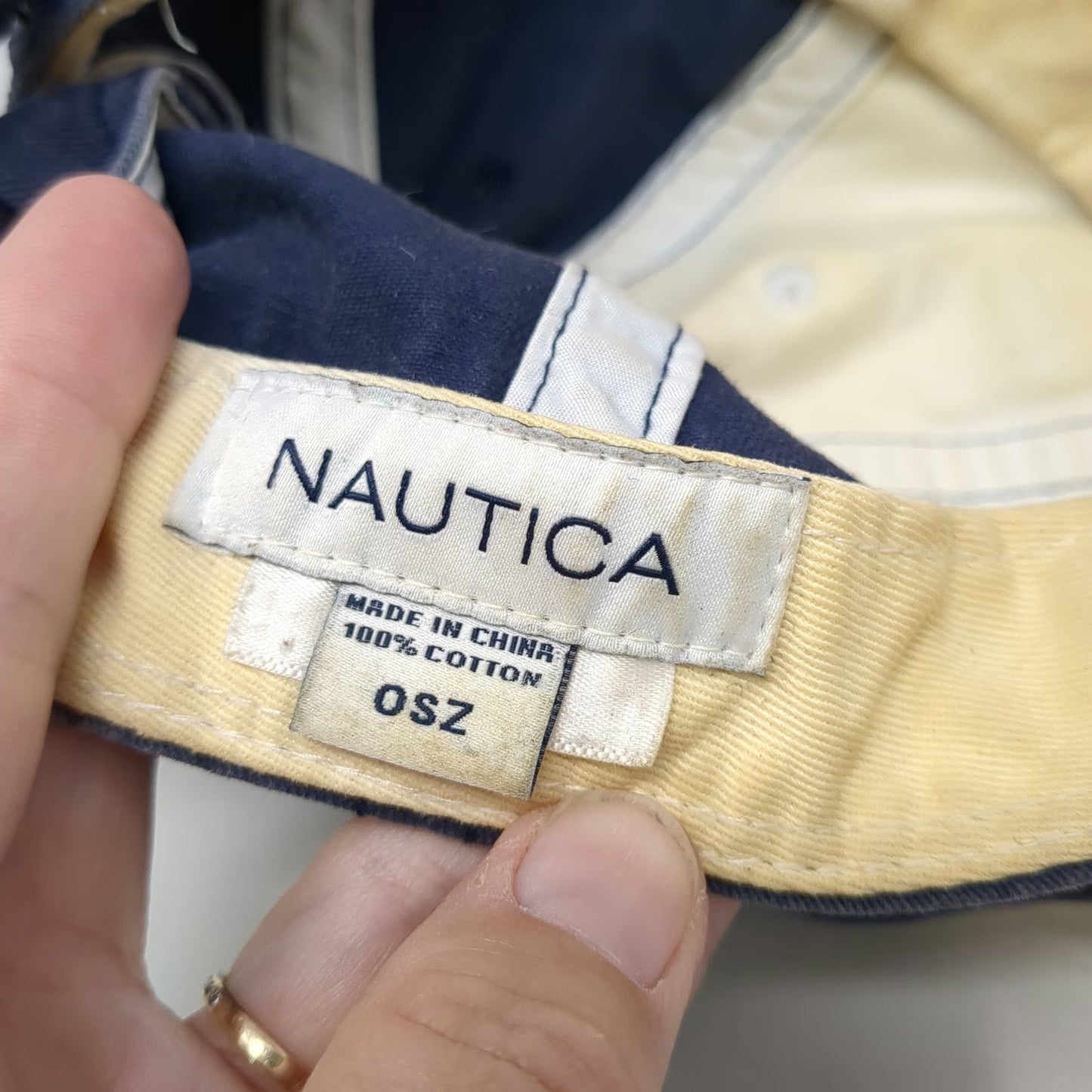 Nautica Slideback Baseball Cap Blue One Size Nautical Signal Flags Cotton Hat