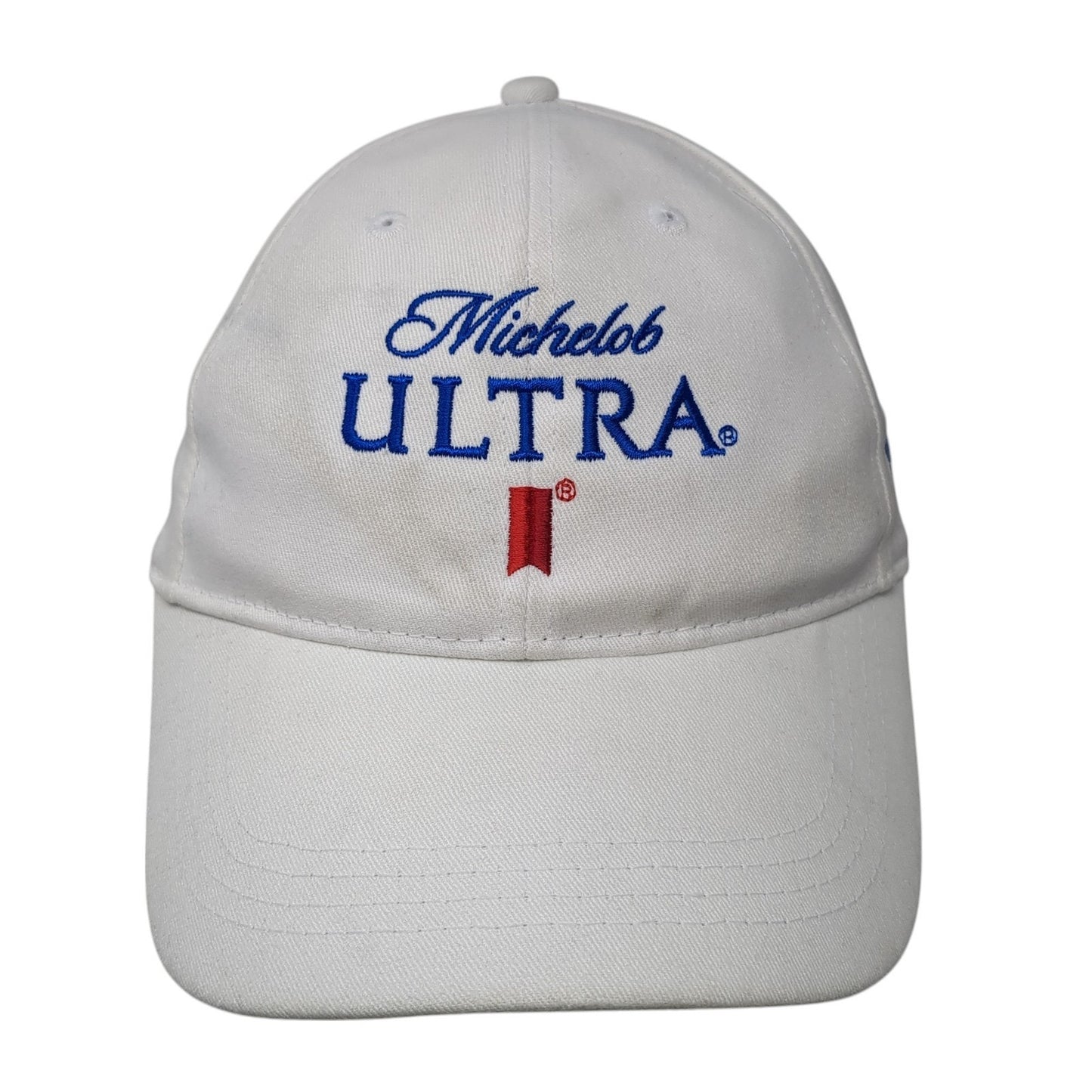 Michelob Ultra Strapback Baseball Cap White One Size Adjustable Embroidered