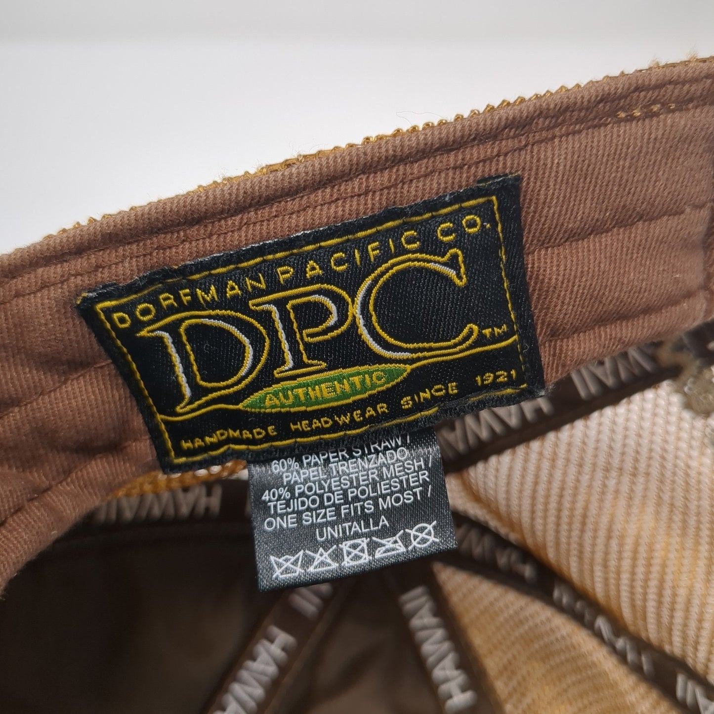 Hawaii Straw Weave Trucker Hat Brown OS Adjustable Mesh Back Dorfman Pacific Co.