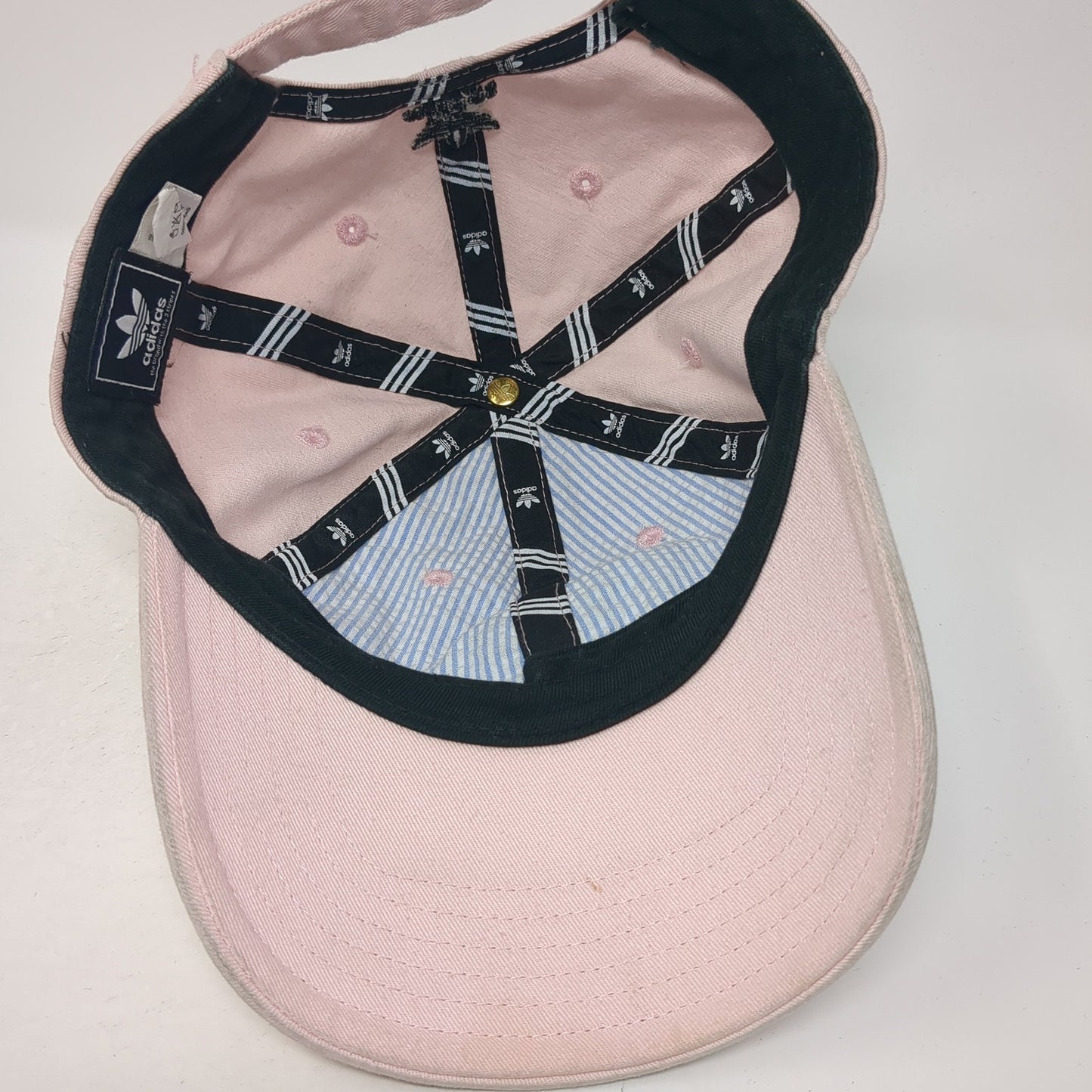 Adidas Slideback Baseball Cap Pink One Size Adjustable Embroidered Trefoil