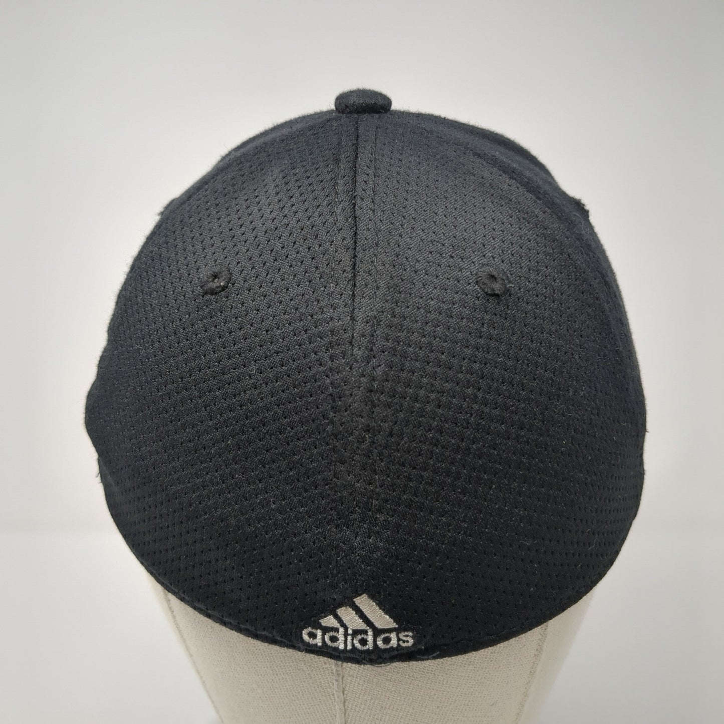 Adidas Fitted Hat Black Embroidered Logo A-Flex Size S/M Polycotton