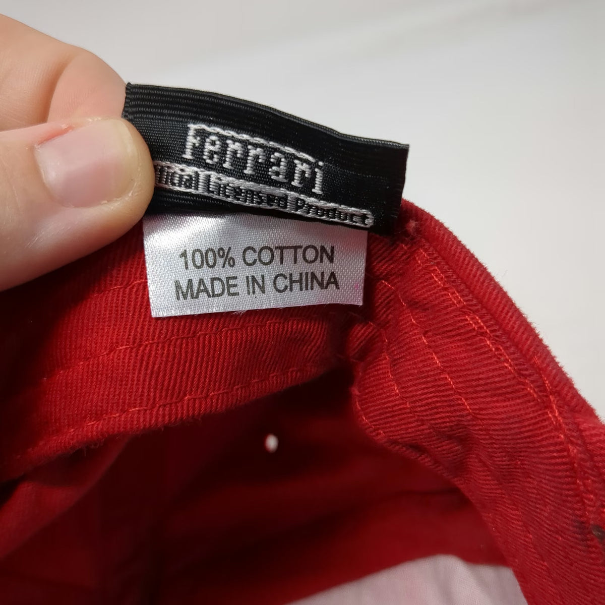 Ferrari Baseball Cap Red One Size Scuderia Shield Logo Embroidered Slideback Hat