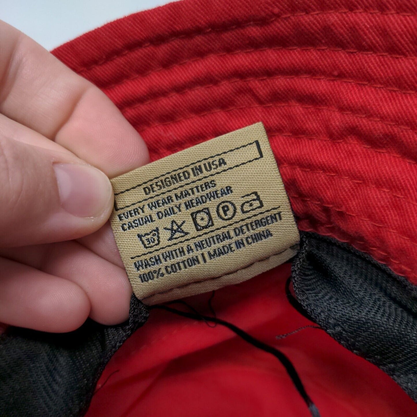 ChoKoLids Bucket Hat Red One Size Solid Blank Vent Holes Cotton