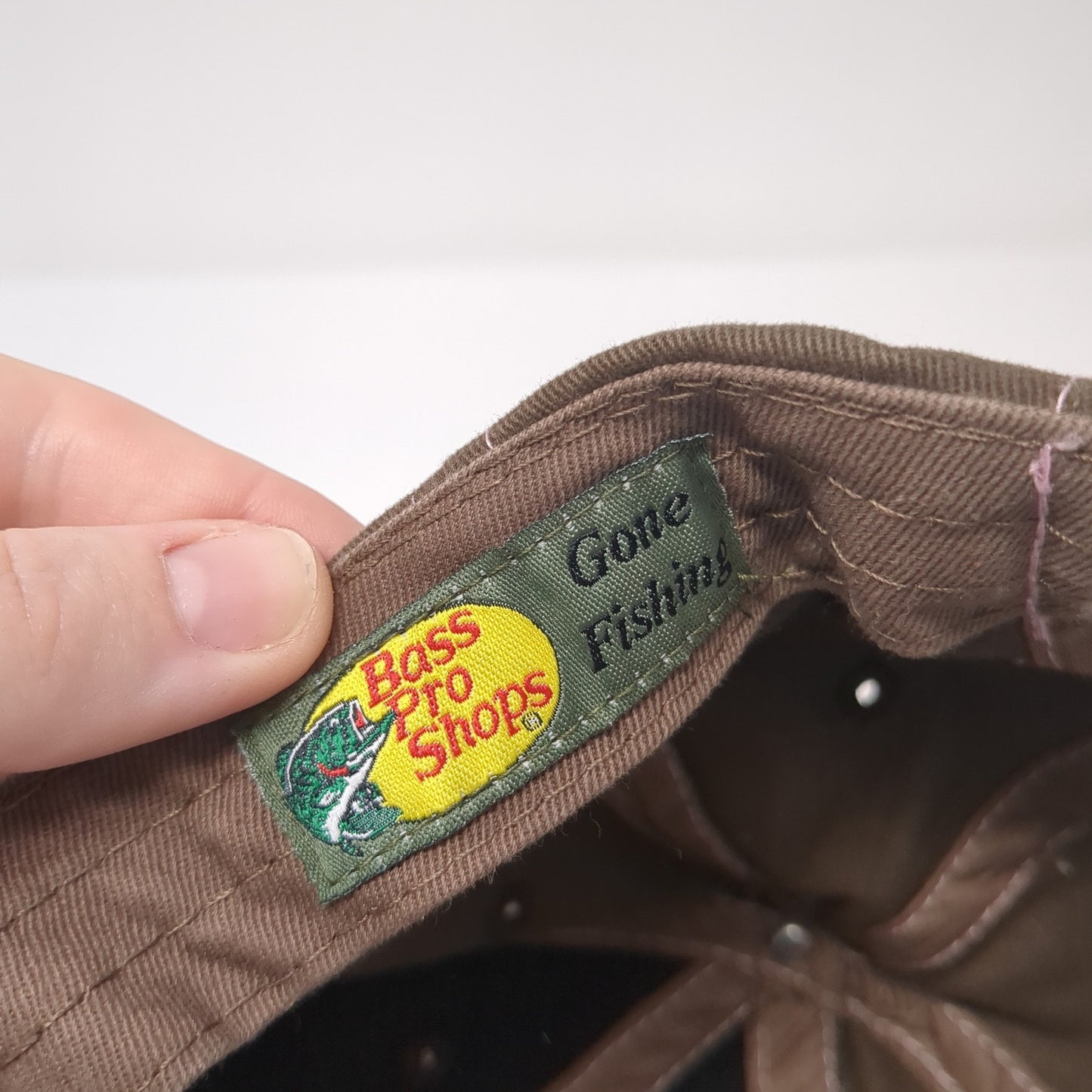 Bass Pro Shops Baseball Cap Brown One Size Adjustable Embroidered Gone Fishing