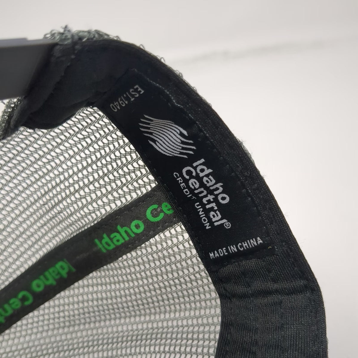Idaho Central Credit Union Trucker Hat Green Gray One Size Mesh Snapback Patch