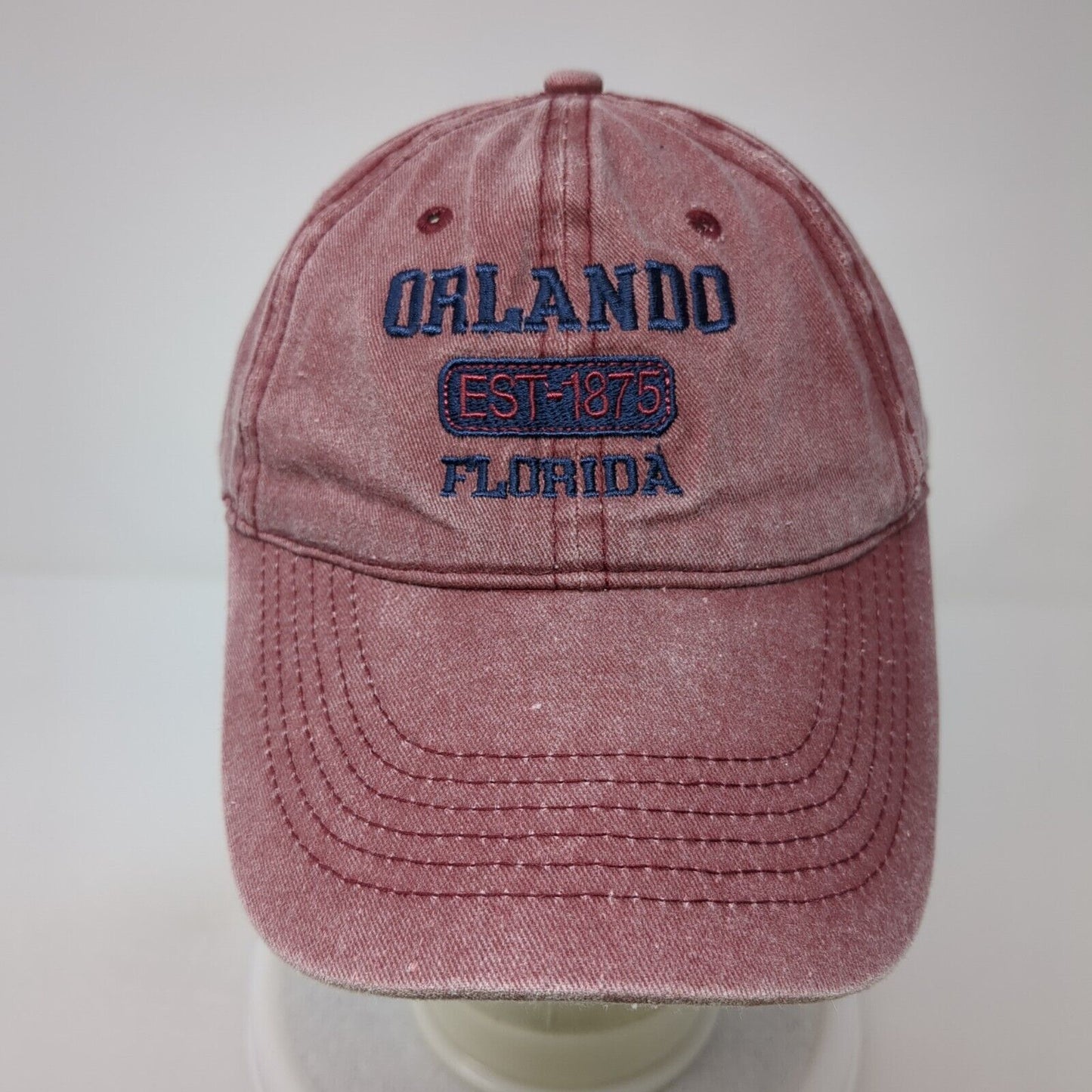 Orlando Florida Est. 1875 Slideback Hat Red One Size Adjustable Ben Kaufman