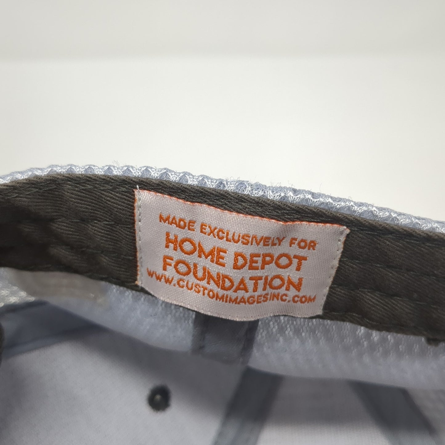 The Home Depot Strapback Hat Gray One Size Embroidered Team Depot