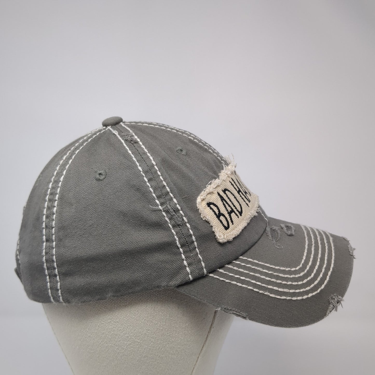Bad Hair Day Baseball Cap Gray One Size Adjustable Distressed KB ETHOS Vintage