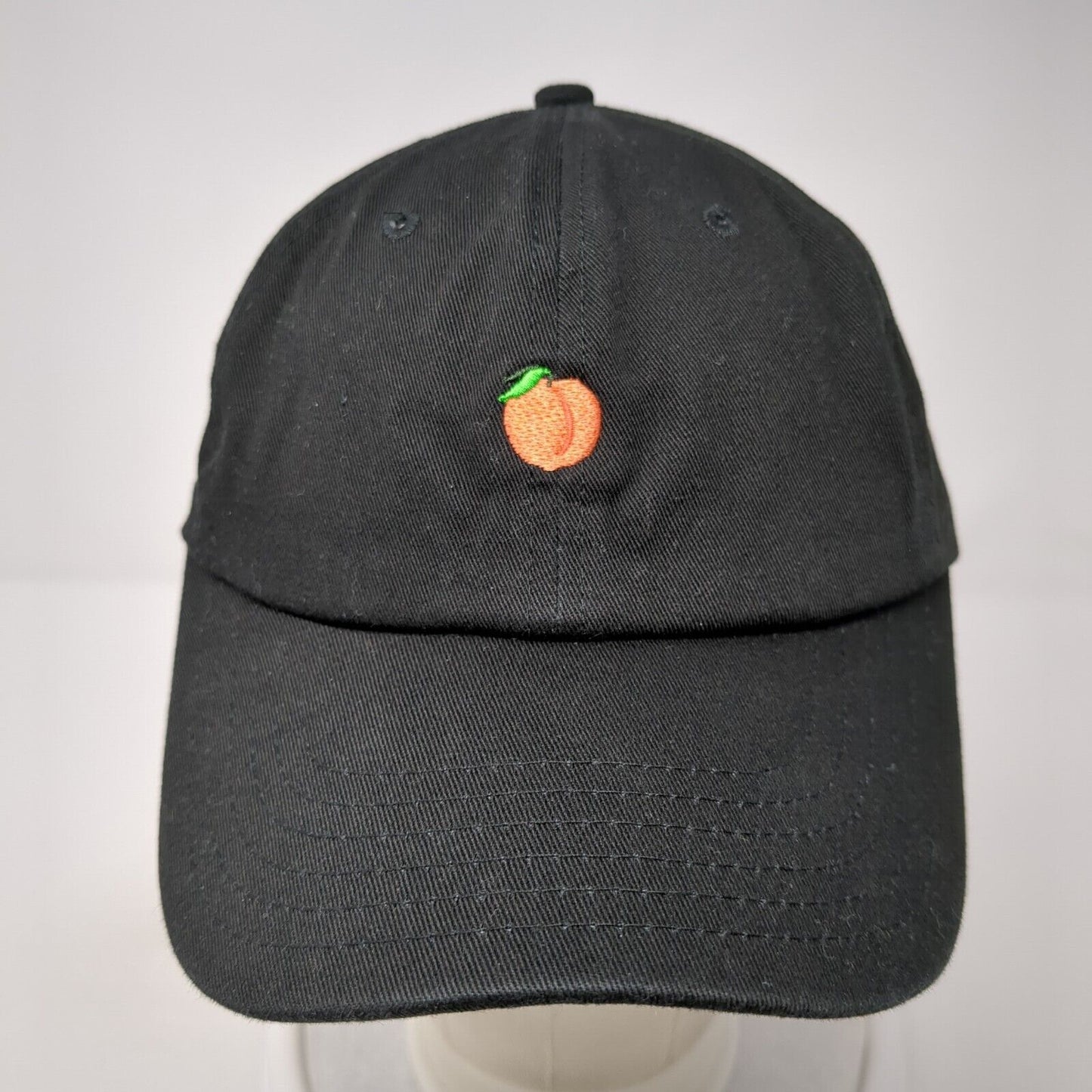 Georgia Peach Slideback Hat Black One Size Adjustable Embroidered 6 Panel