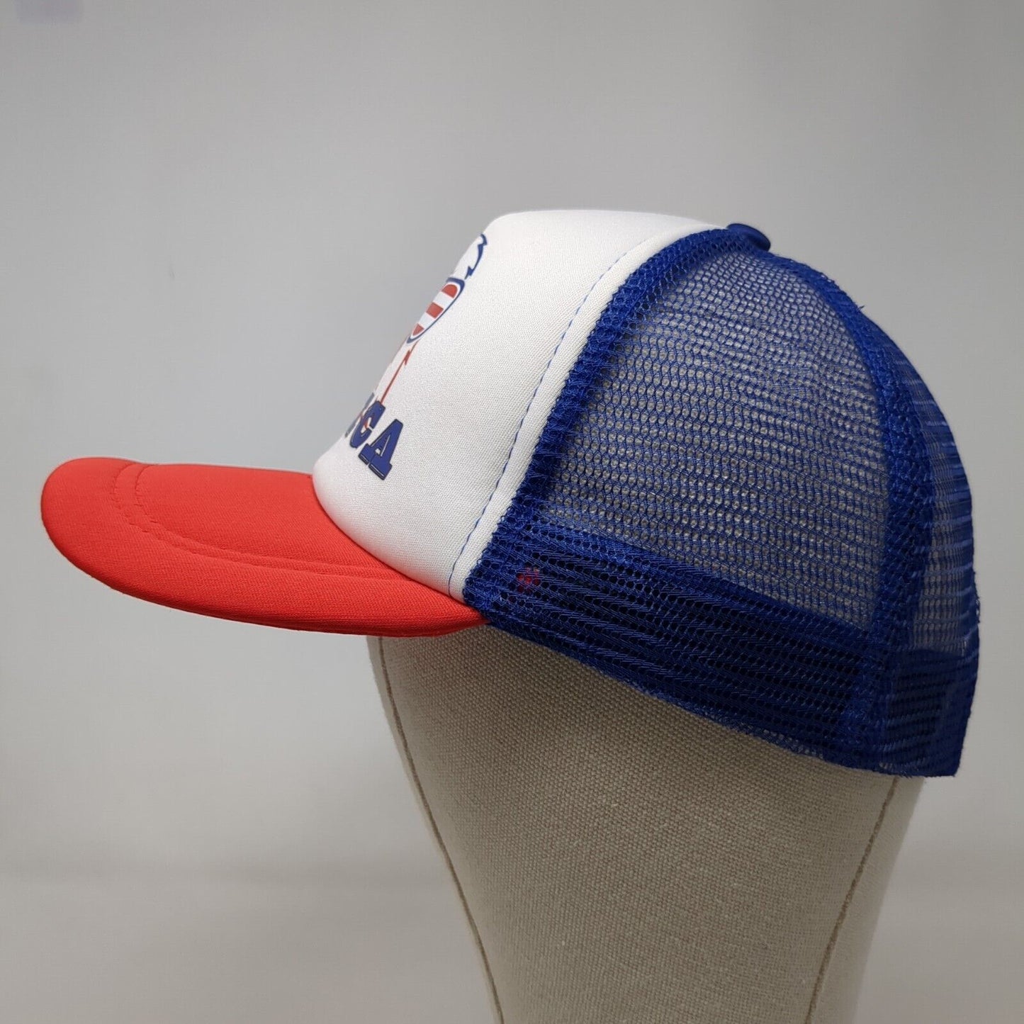 'Merica Bald Eagle Snapback Trucker Hat Multicolor One Size Mesh Back