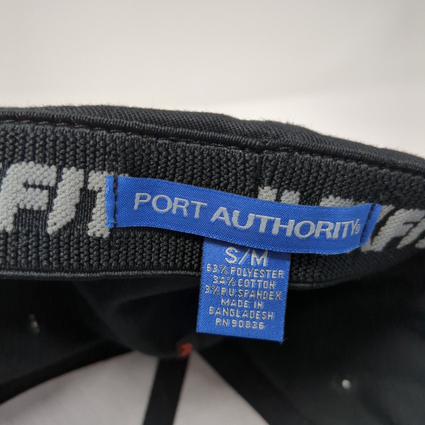 Superior Asphalt Fitted Hat Black S/M Stretch Flexfit Port Authority