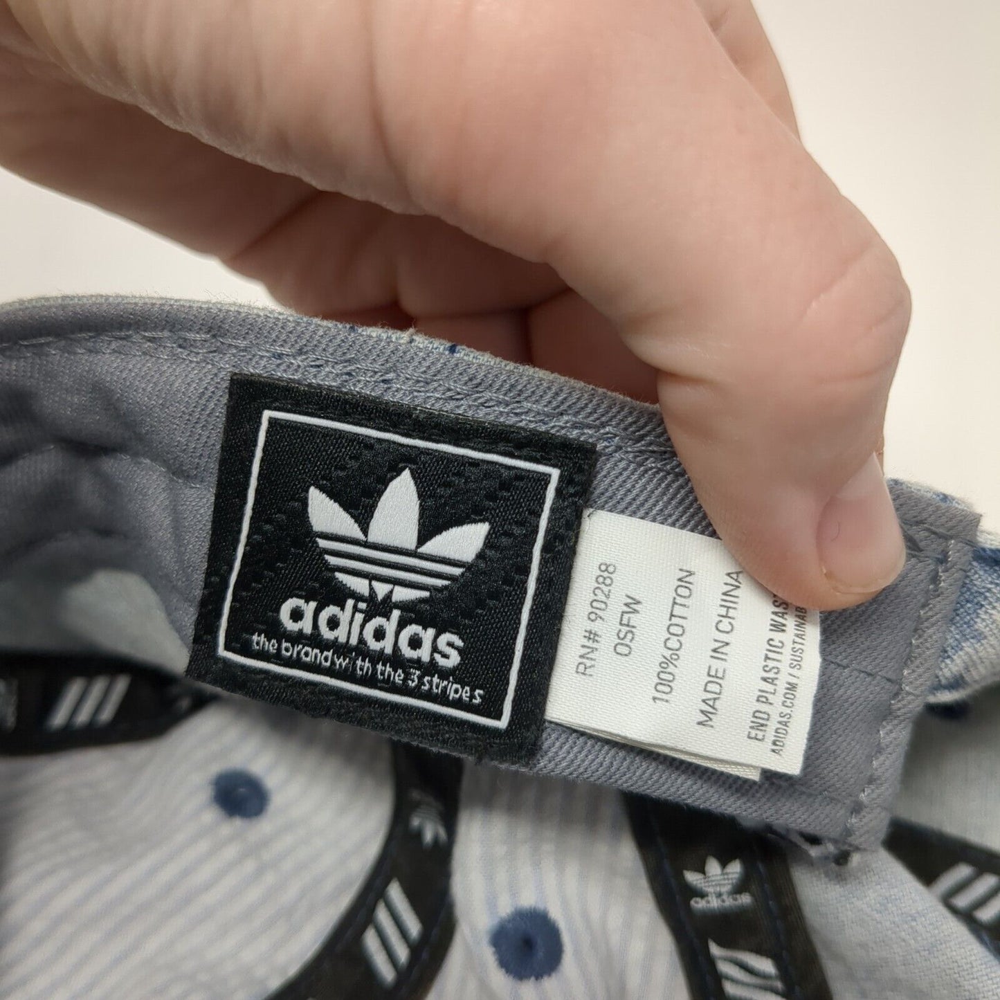 Adidas Women's Slideback Hat Blue One Size Adjustable Embroidered Trefoil Denim