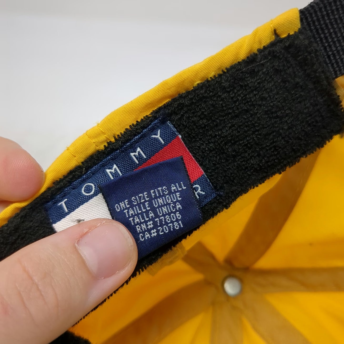 Tommy Hilfiger Baseball Cap Yellow One Size Nylon Strapback Coldstop Patch Hat