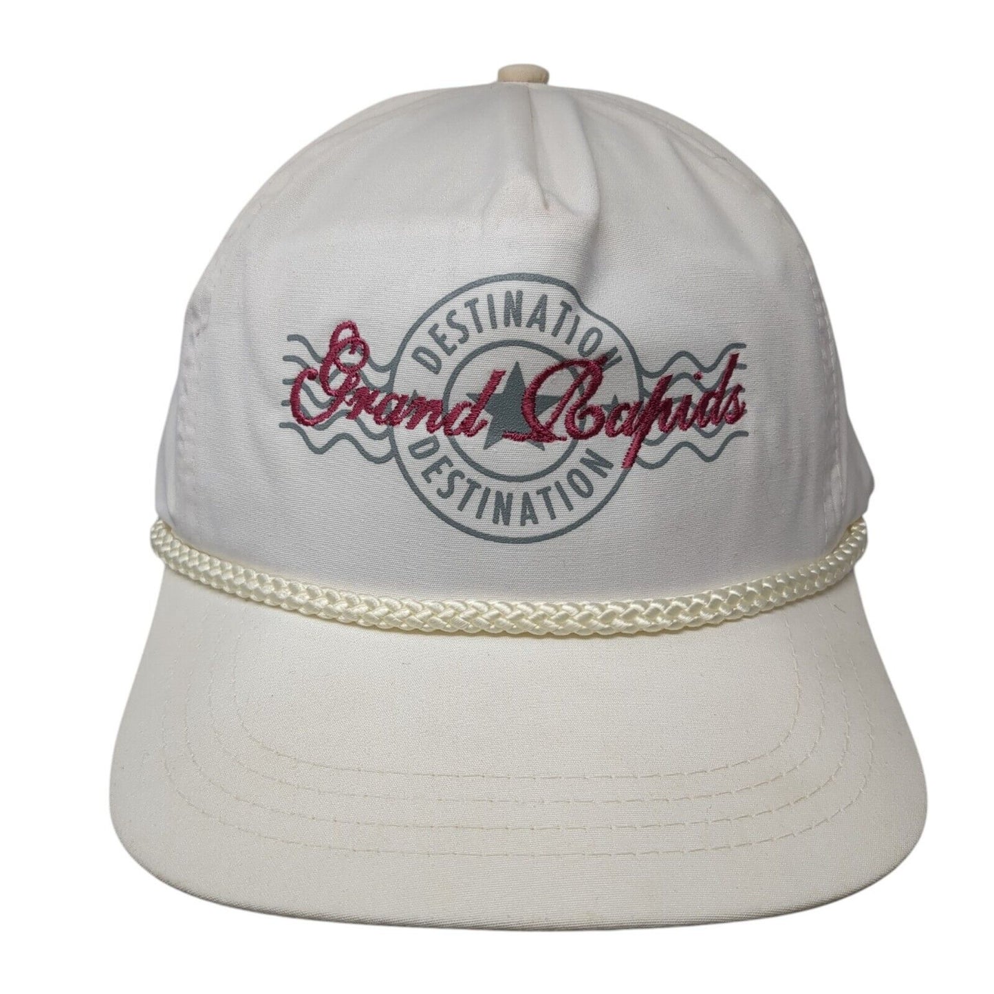 Grand Rapids Destination Slideback Rope Hat White One Size Adjustable