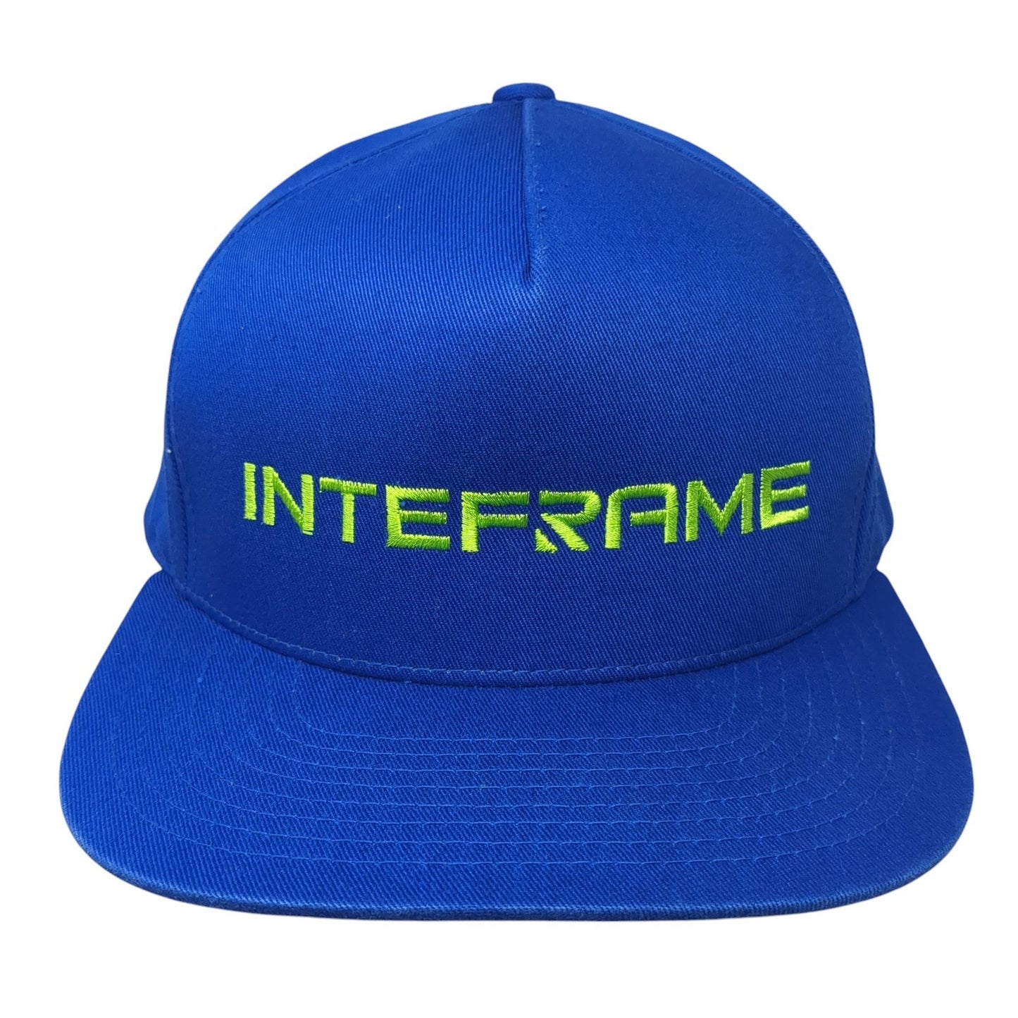 Interframe Snapback Hat Blue One Size Adjustable Embroidered Yupoong