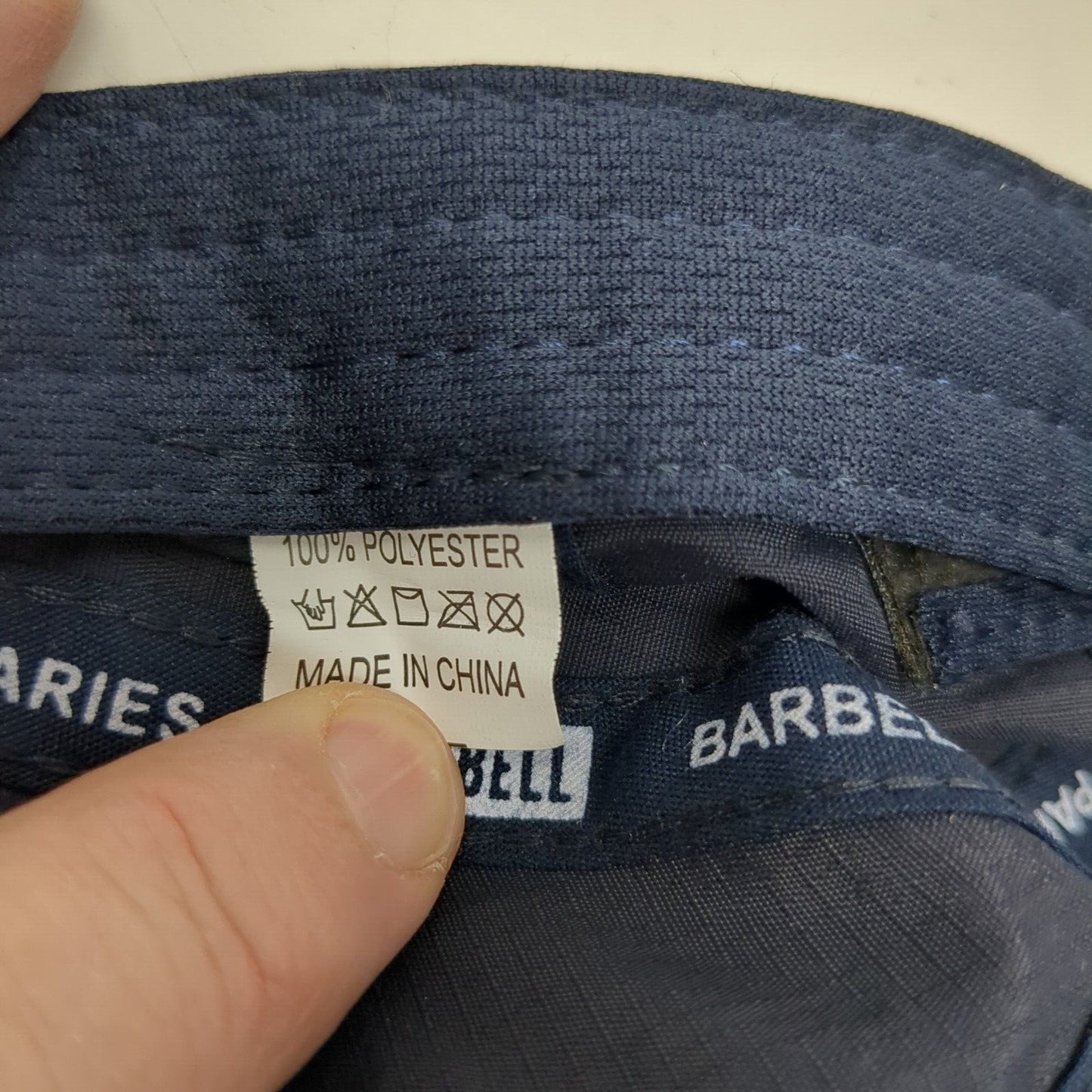 Barbell Strapback Hat Blue One Size Adjustable Embroidered 6 Panel