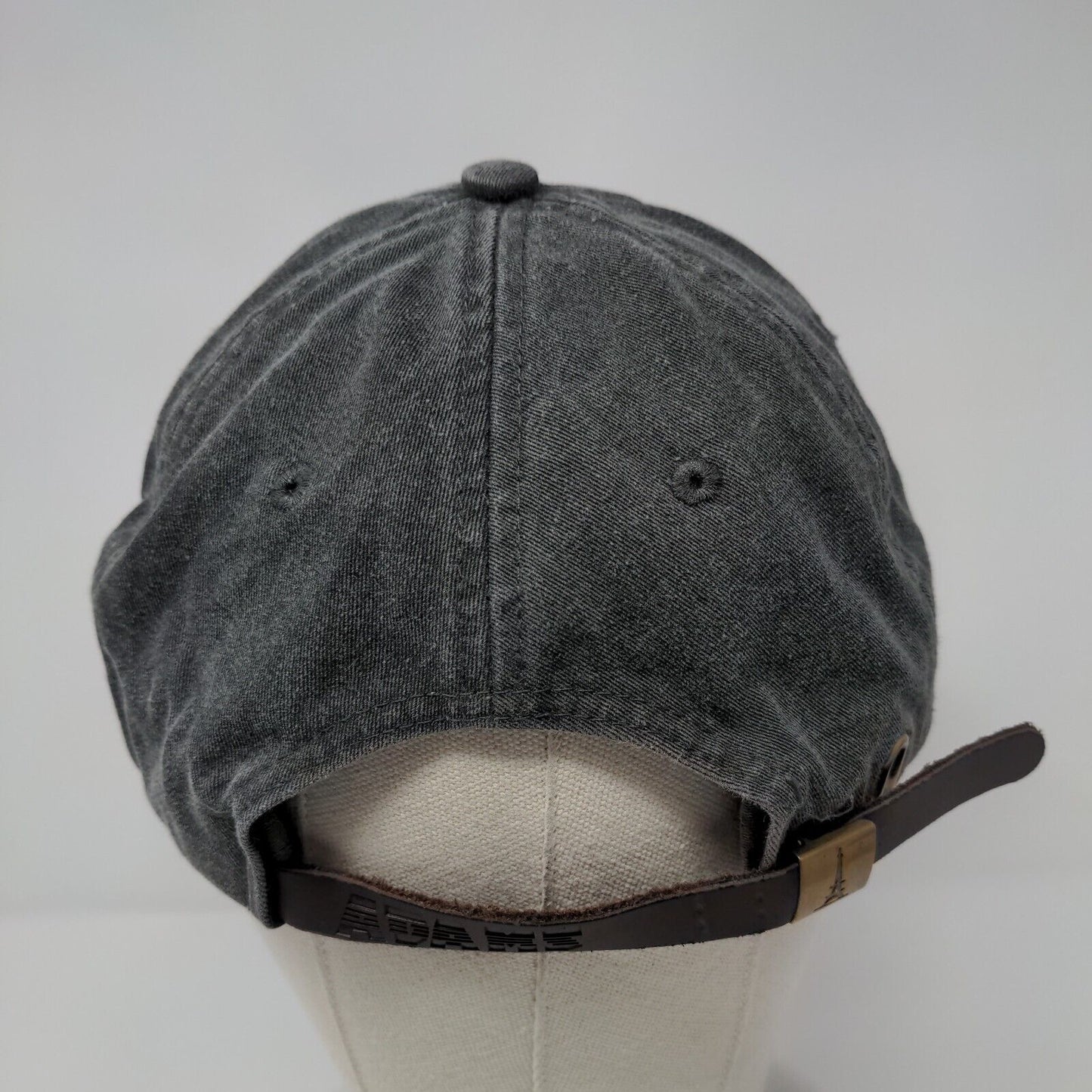 Alpha Chi Omega Slideback Hat Gray OSFA Embroidered Leather Strap Adams