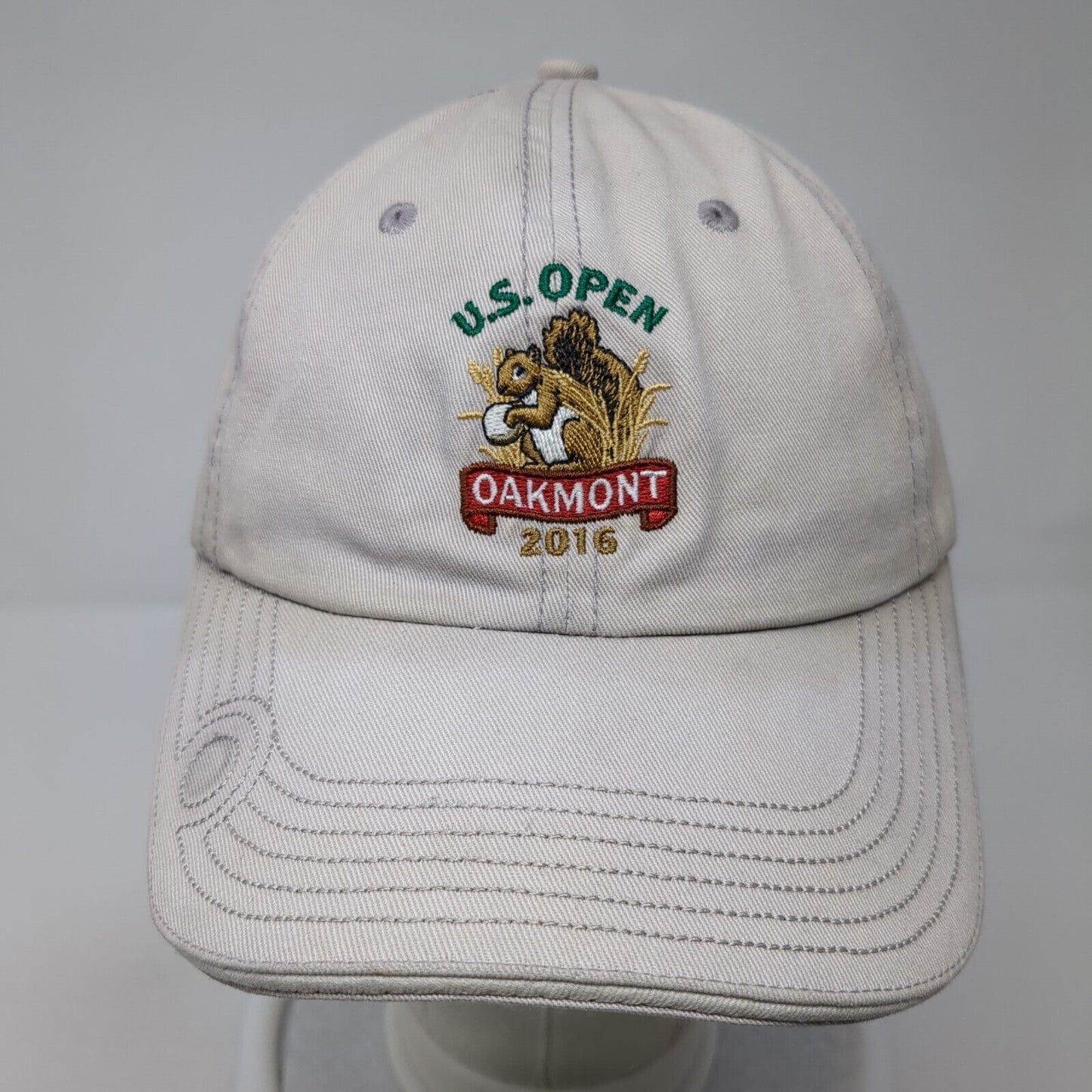 U.S. Open 2016 Oakmont Slideback Hat Tan One Size Adjustable Squirrel