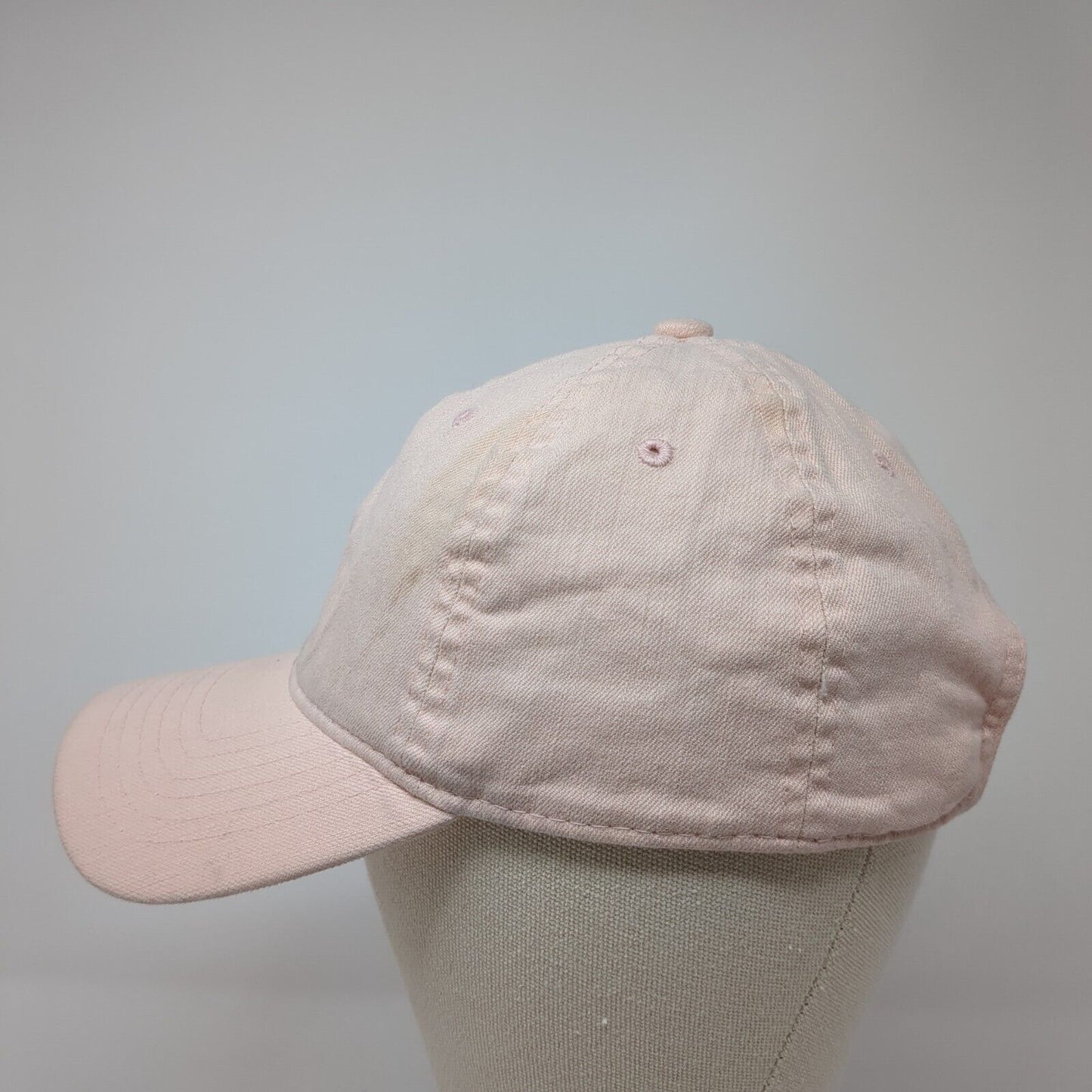 Unbranded Slideback Hat Pink One Size Adjustable Vented Holes 6 Panel Blank