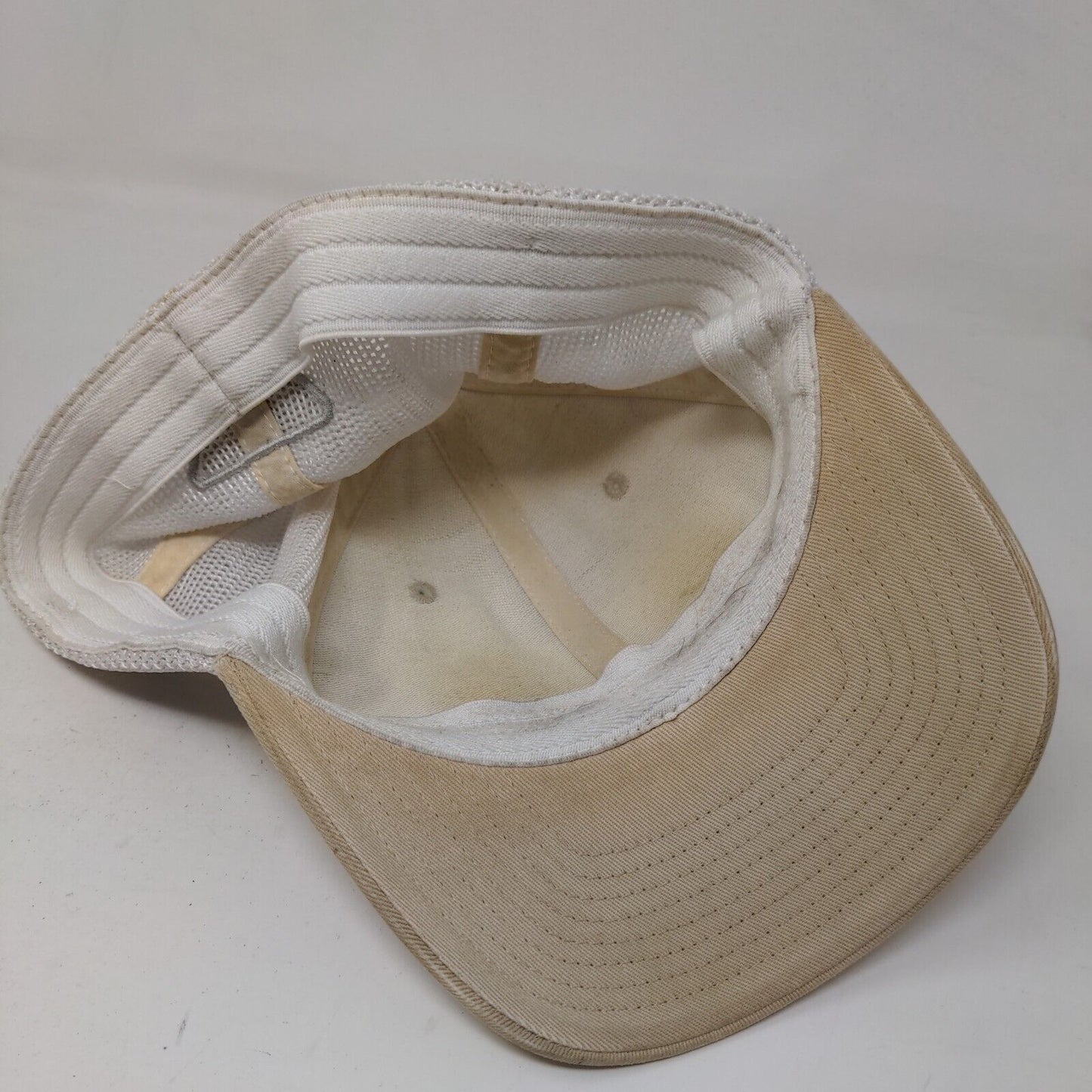 Columbia Men's Fitted Hat Tan Mesh Back 3D Logo Fishing Distressed