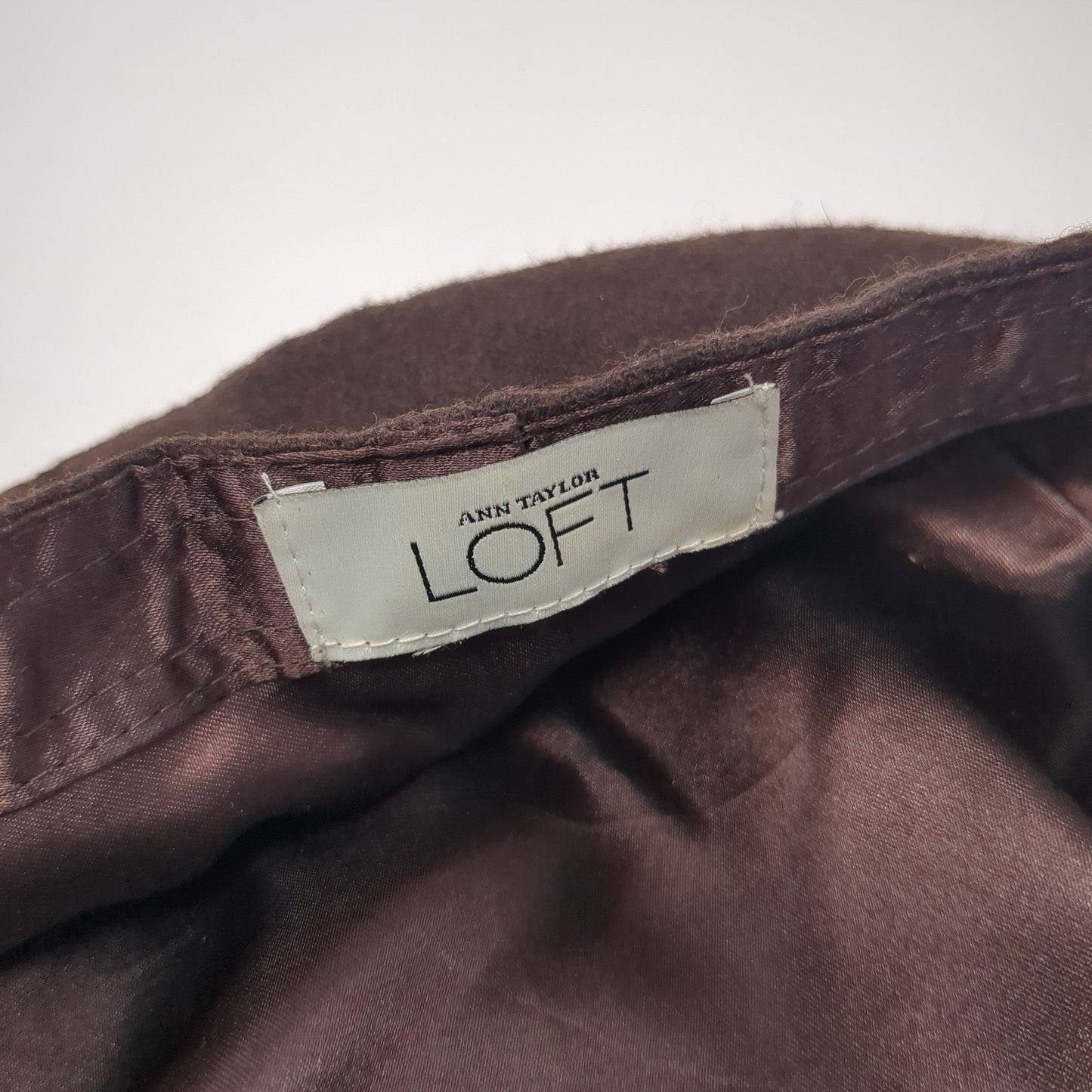 Ann Taylor LOFT Cadet Army Cap Brown One Size Bow Tie Lightweight Blank