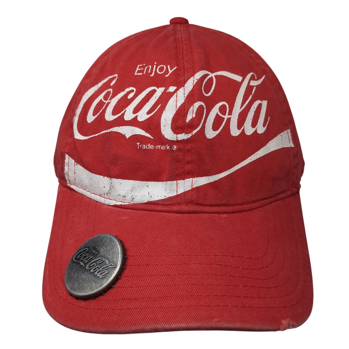 Enjoy Coca-Cola Strapback Hat Red One Size Adjustable Bottle Opener