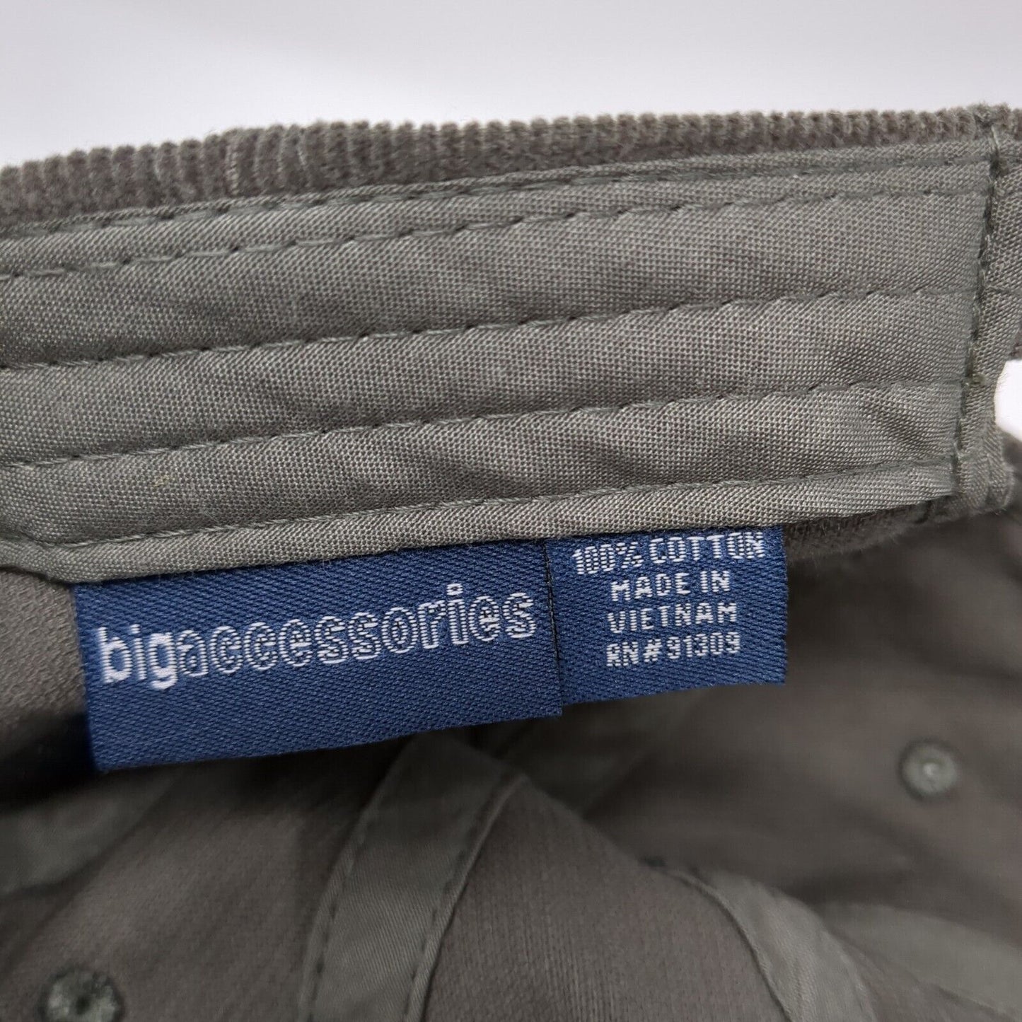 Kennedy 24 Slideback Hat Gray OSFA Adjustable Embroidered Corduroy Cotton