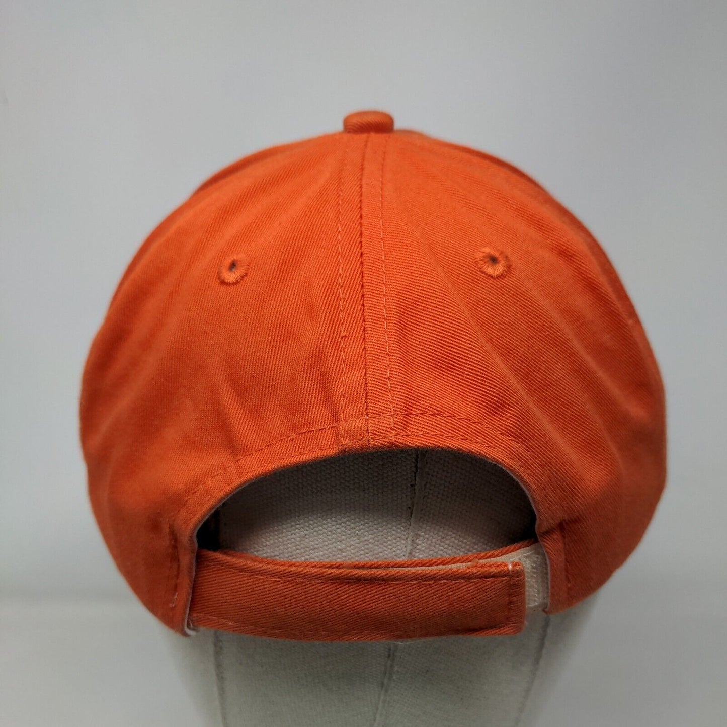 Dickies Strapback Hat Orange One Size Adjustable Solid 6 Panel Vent Holes