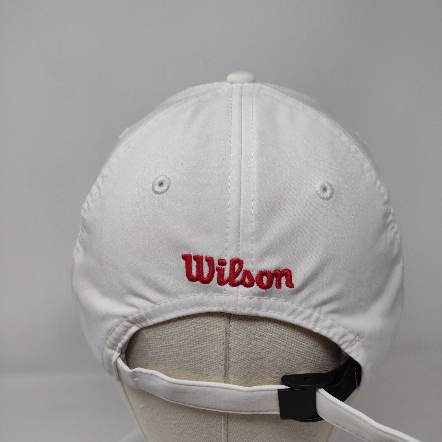 Wilson Slideback Golf Hat White OSFM Adjustable Embroidered Snapx 6 Panel