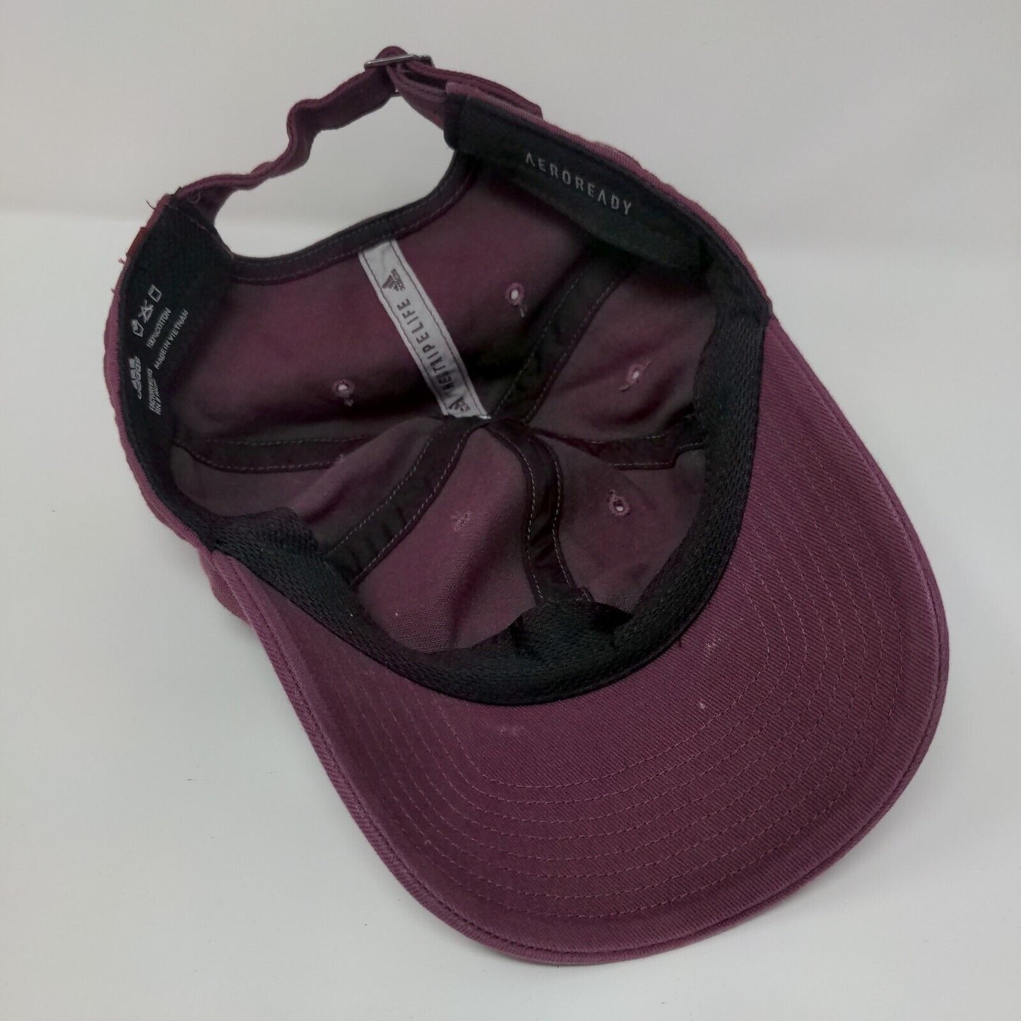 Adidas 3 Stripes Slideback Hat Red One Size Embroidered Aeroready