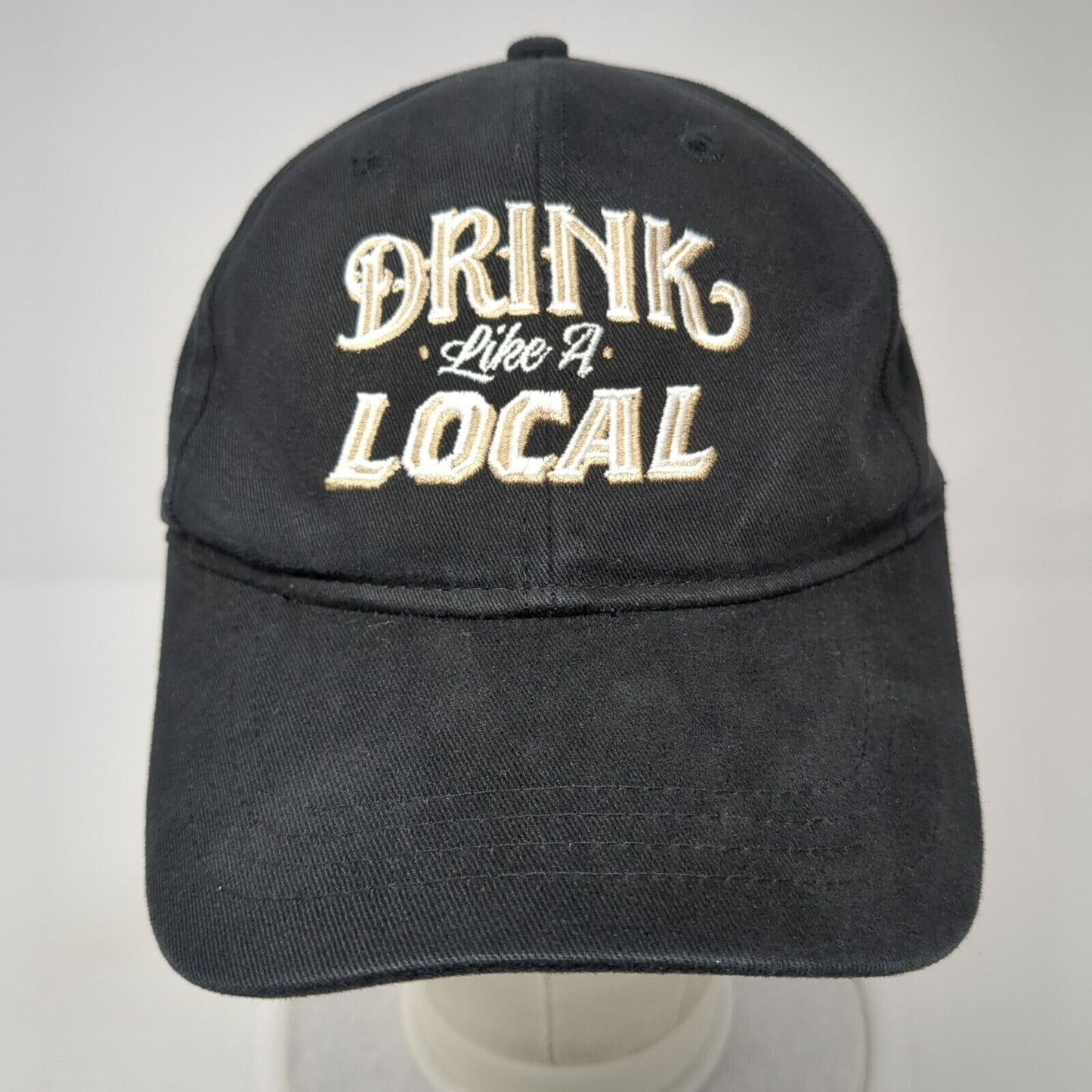 Drink Like A Local Kansas City Slideback Hat Black OS Adjustable Embroidered