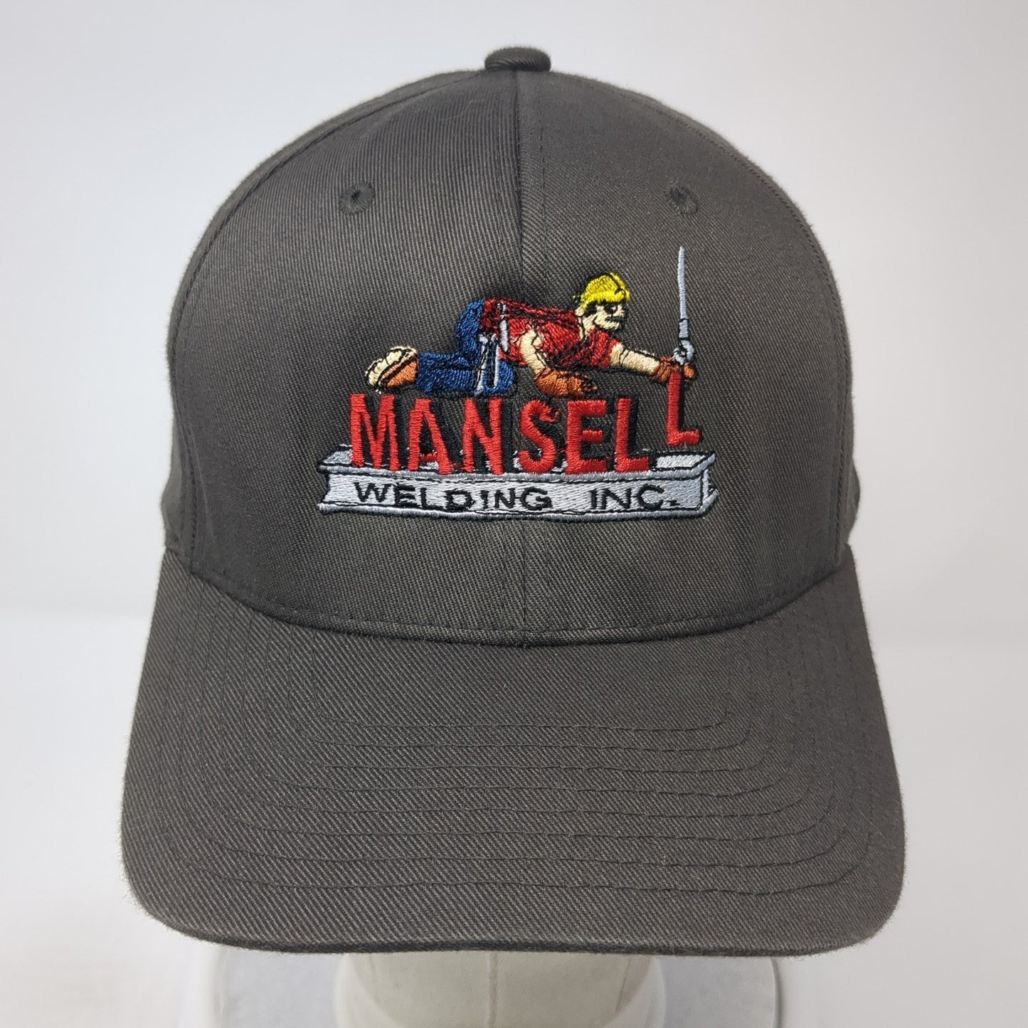 Mansell Welding Inc. Fitted Hat Gray XL Embroidered Flexfit Yupoong
