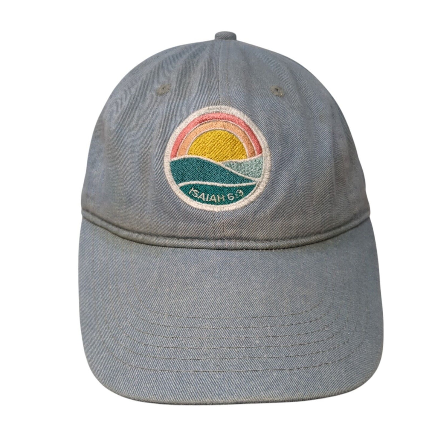 Isaiah 6:3 Slideback Hat Blue OS Adjustable Embroidered Vented Holes 6 Panel