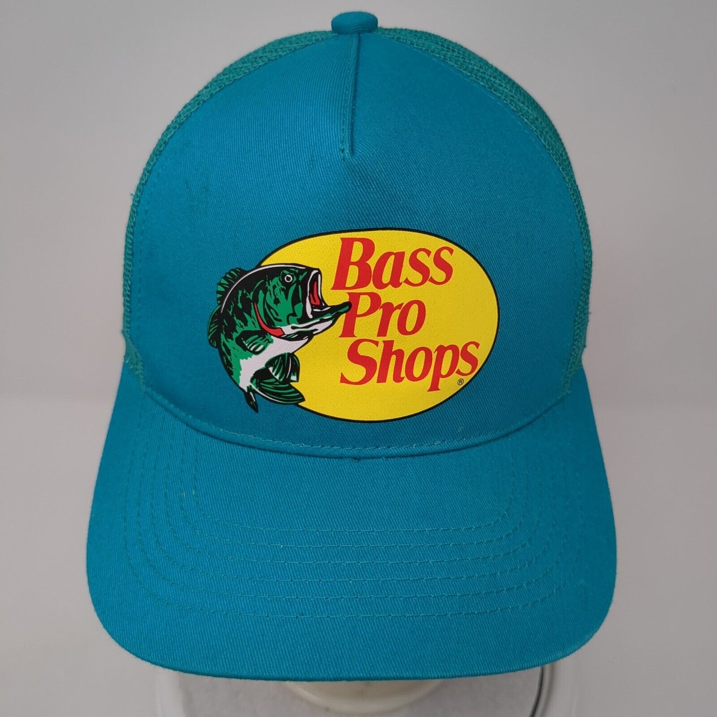 Bass Pro Shops Snapback Trucker Hat Blue OS Adjustable Mesh Back Gone Fishing
