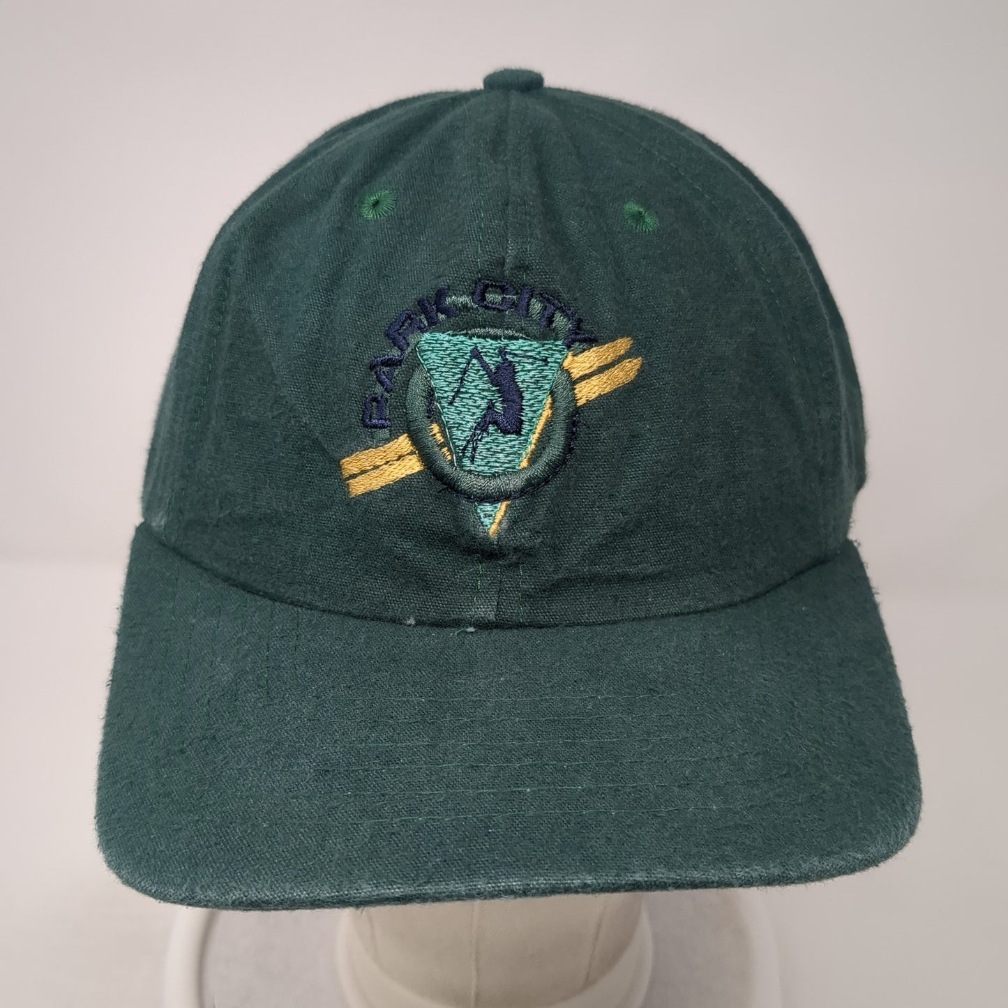 Park City Strapback Baseball Cap Green OS Adjustable Embroidered Headquarters