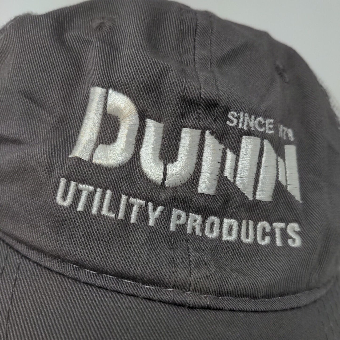 Dunn Utility Products Strapback Trucker Hat Gray One Size Adjustable Mesh Back
