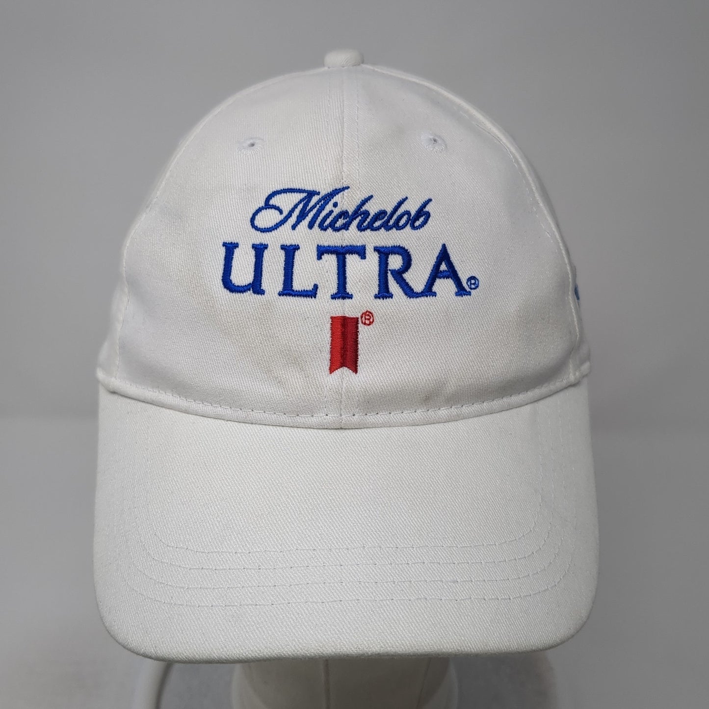 Michelob Ultra Strapback Baseball Cap White One Size Adjustable Embroidered