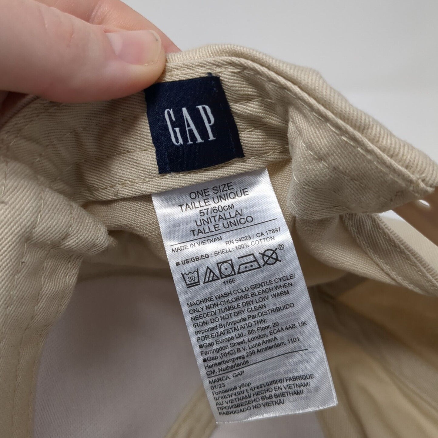 Gap Snapback Hat Tan One Size Adjustable Vented Holes 6 Panel Blank Cotton