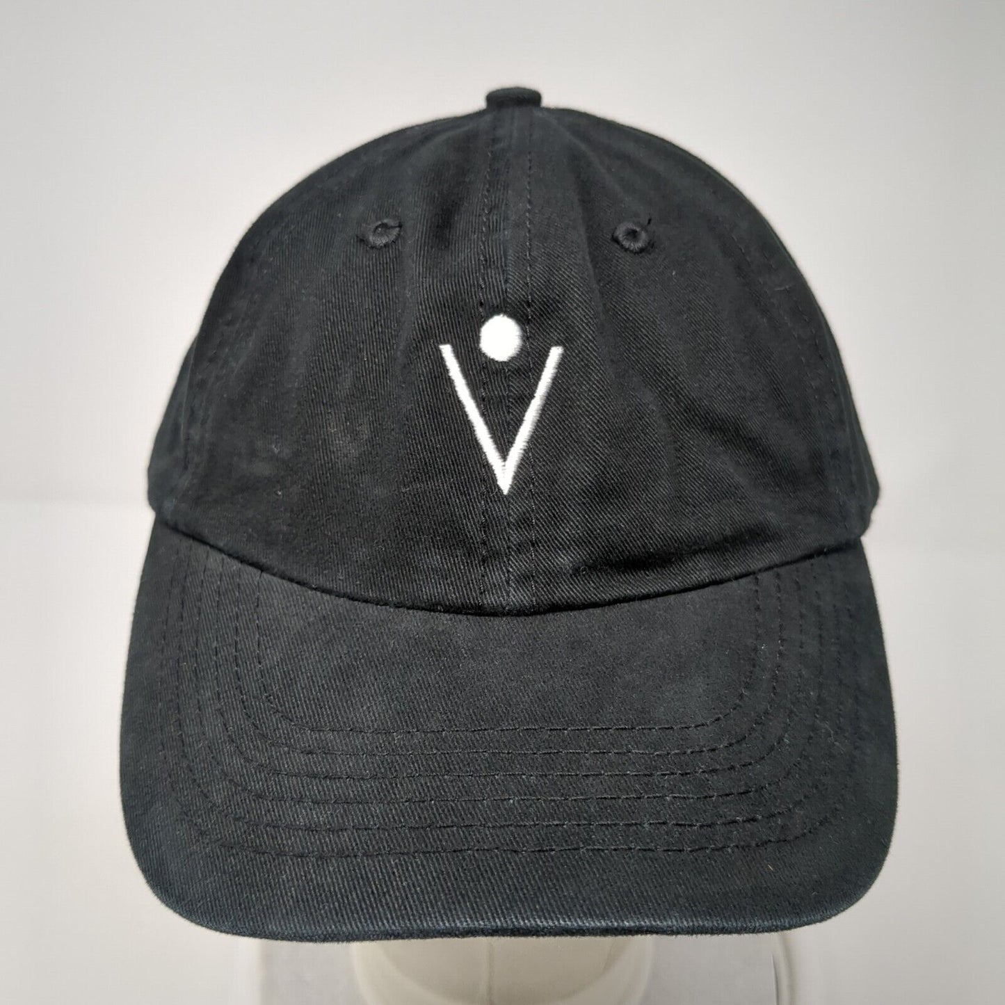 Velocity Slideback Hat Black One Size Adjustable Embroidered 6 Panel Cotton