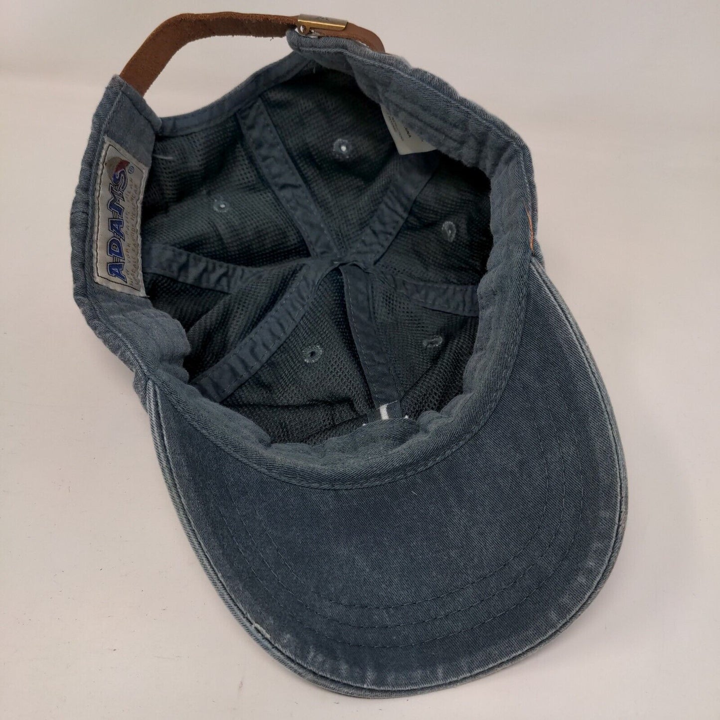 Anchor Slideback Hat Blue One Size Embroidered Adjustable Leather Strap