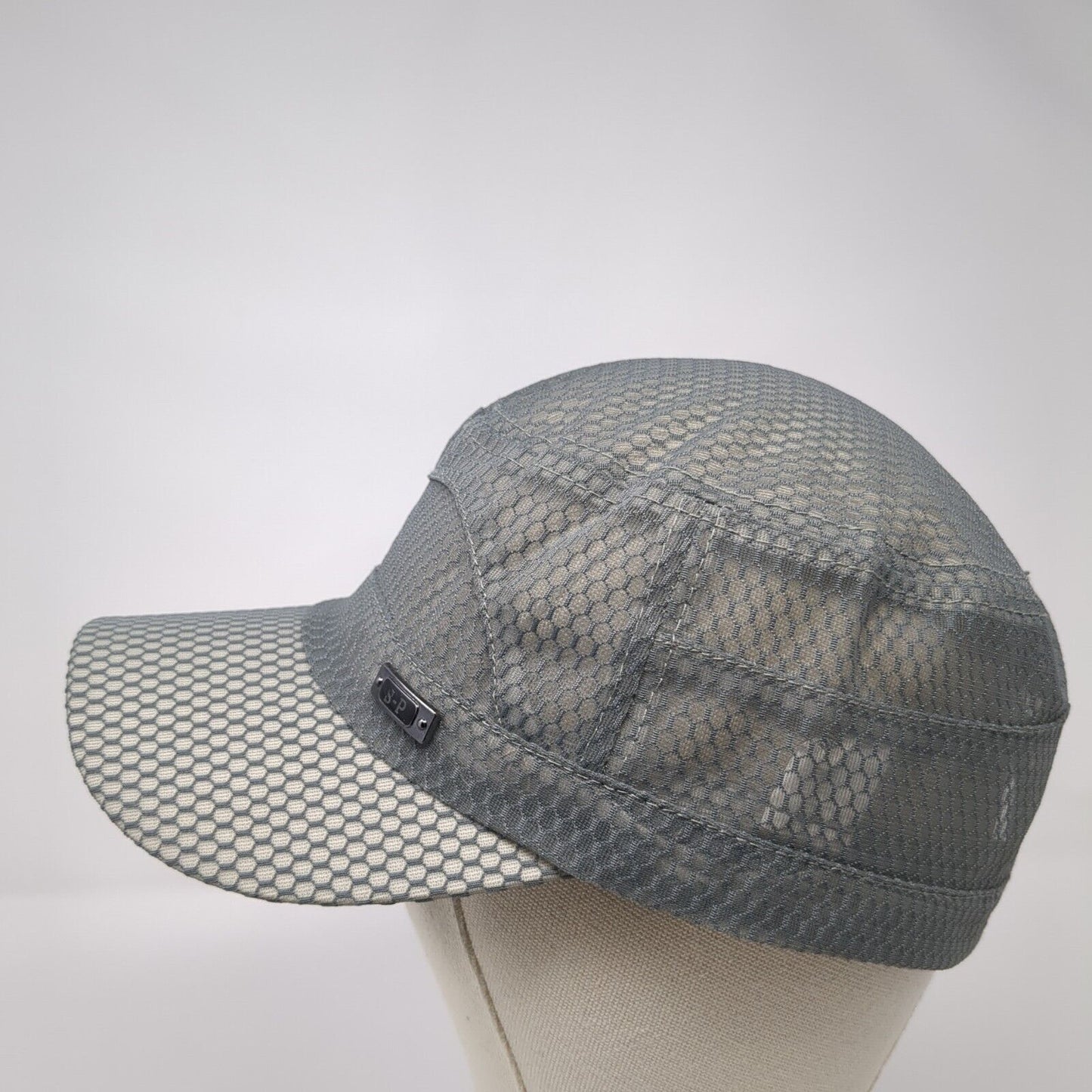 Unbranded Slideback Cadet Army Hat Gray One Size Adjustable Mesh Solid