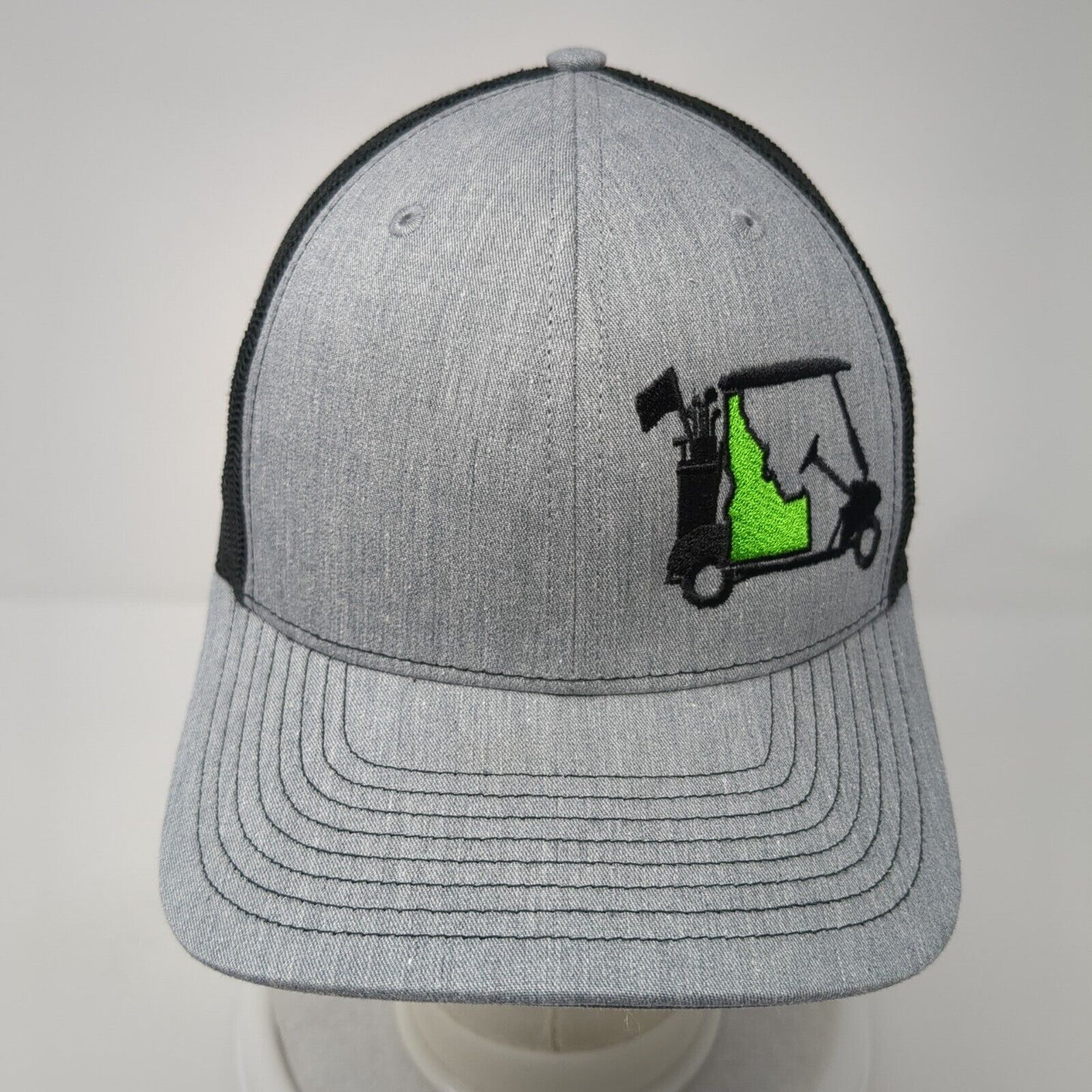 Golf Cart Snapback Trucker Hat Gray One Size Adjustable Mesh Back Richardson