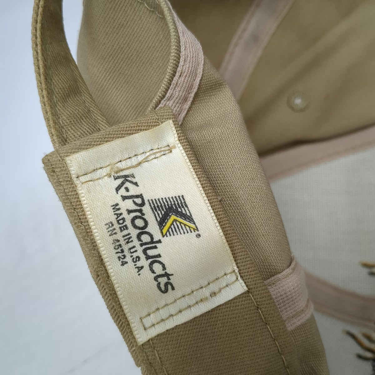 K-Products Baseball Cap Beige Black One Size Hunting Club Buck Deer Birch Hat