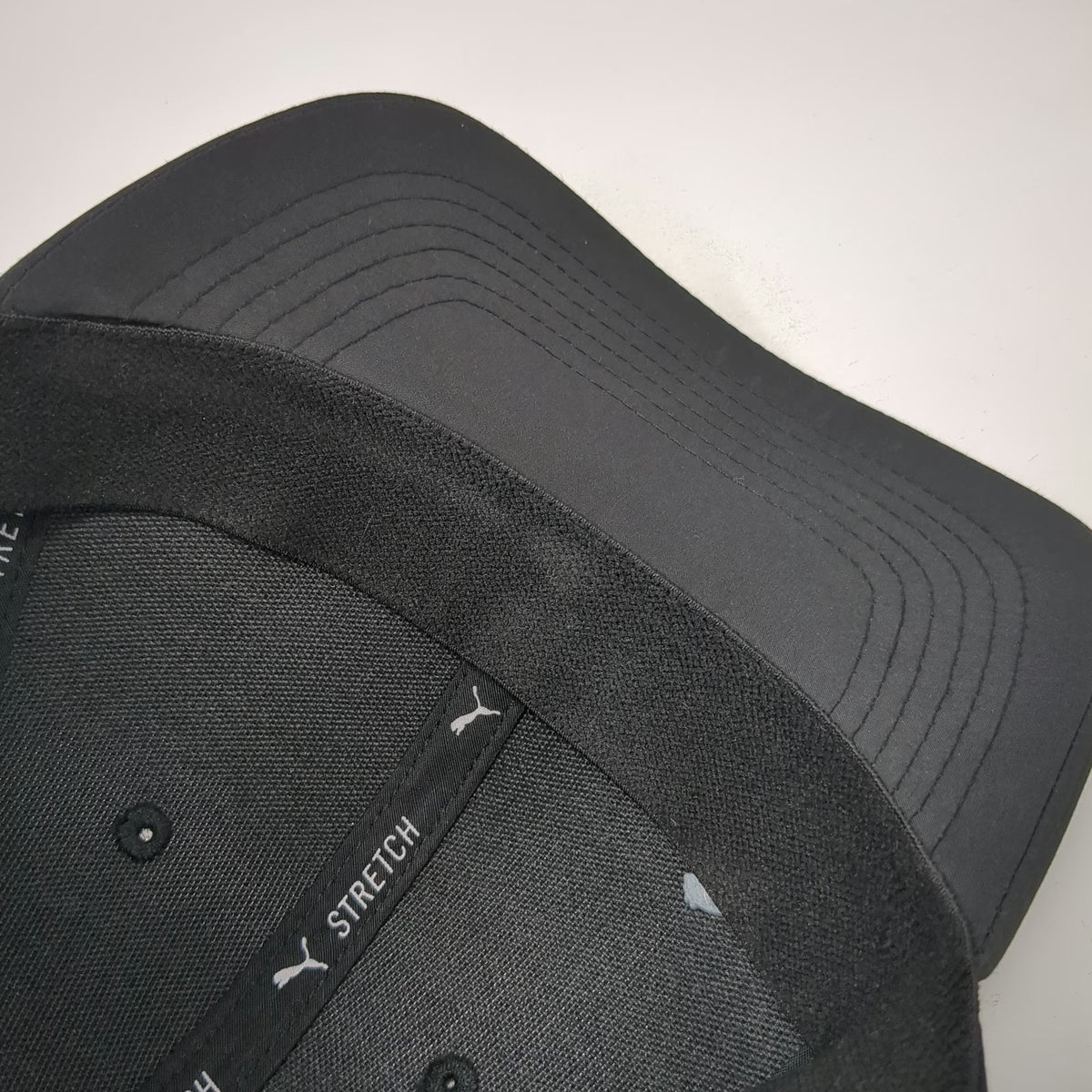 Puma Baseball Cap Black One Size Stretch Fit Performance Raised Logo Sport Hat