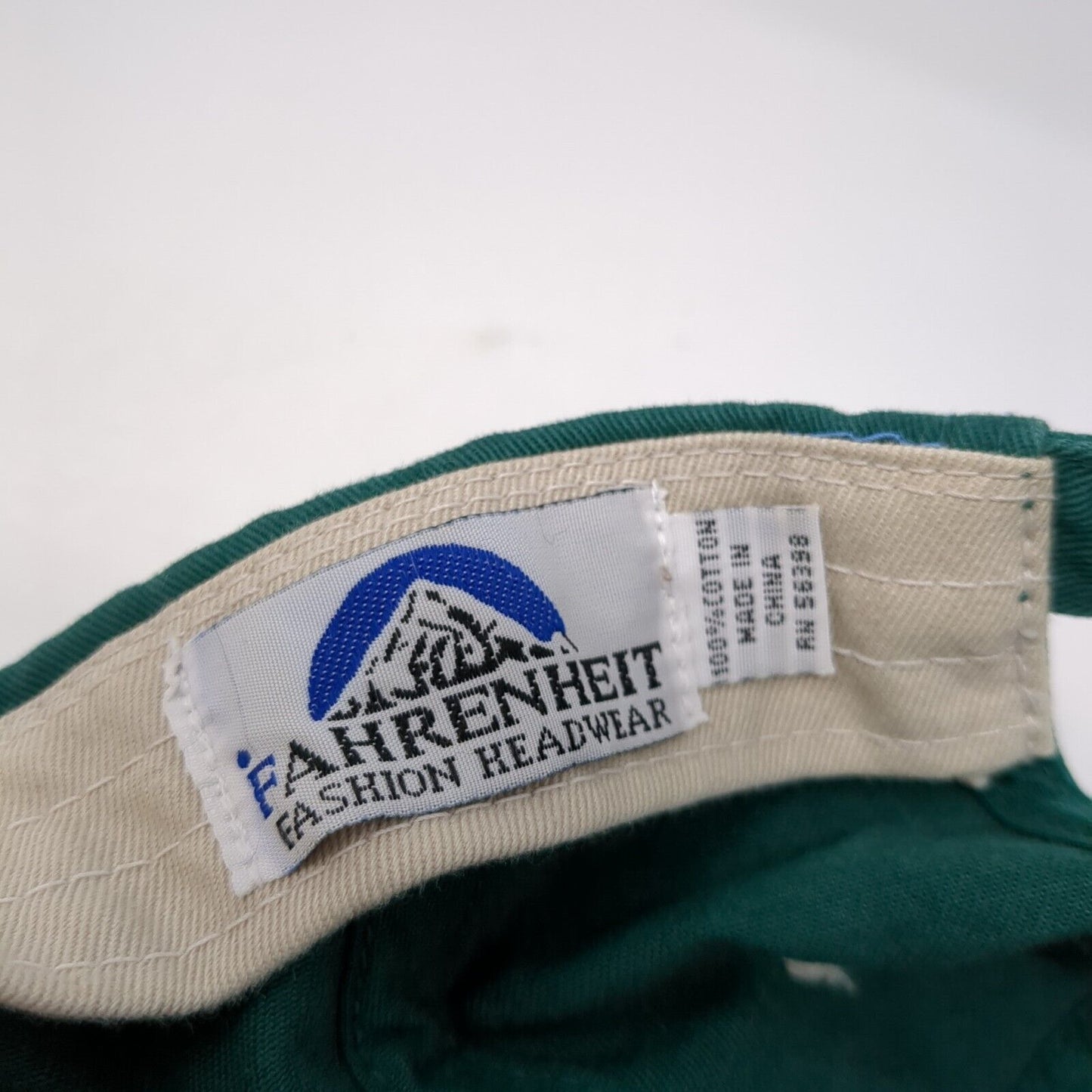 The Garage Be Lucky Slideback Hat Green One Size Embroidered Fahrenheit